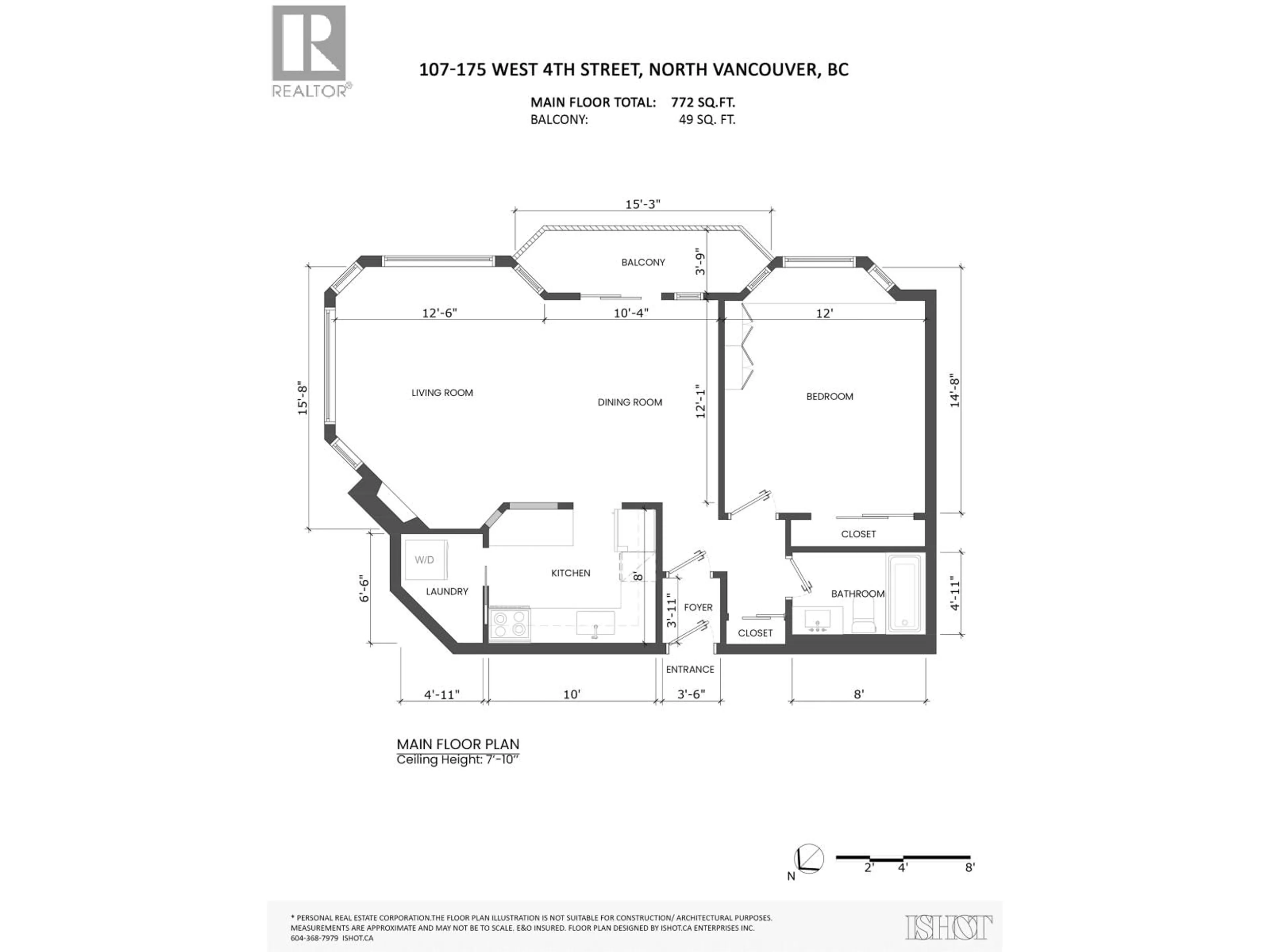 Floor plan for 107 - 175 4TH STREET, North Vancouver British Columbia V7M1H6