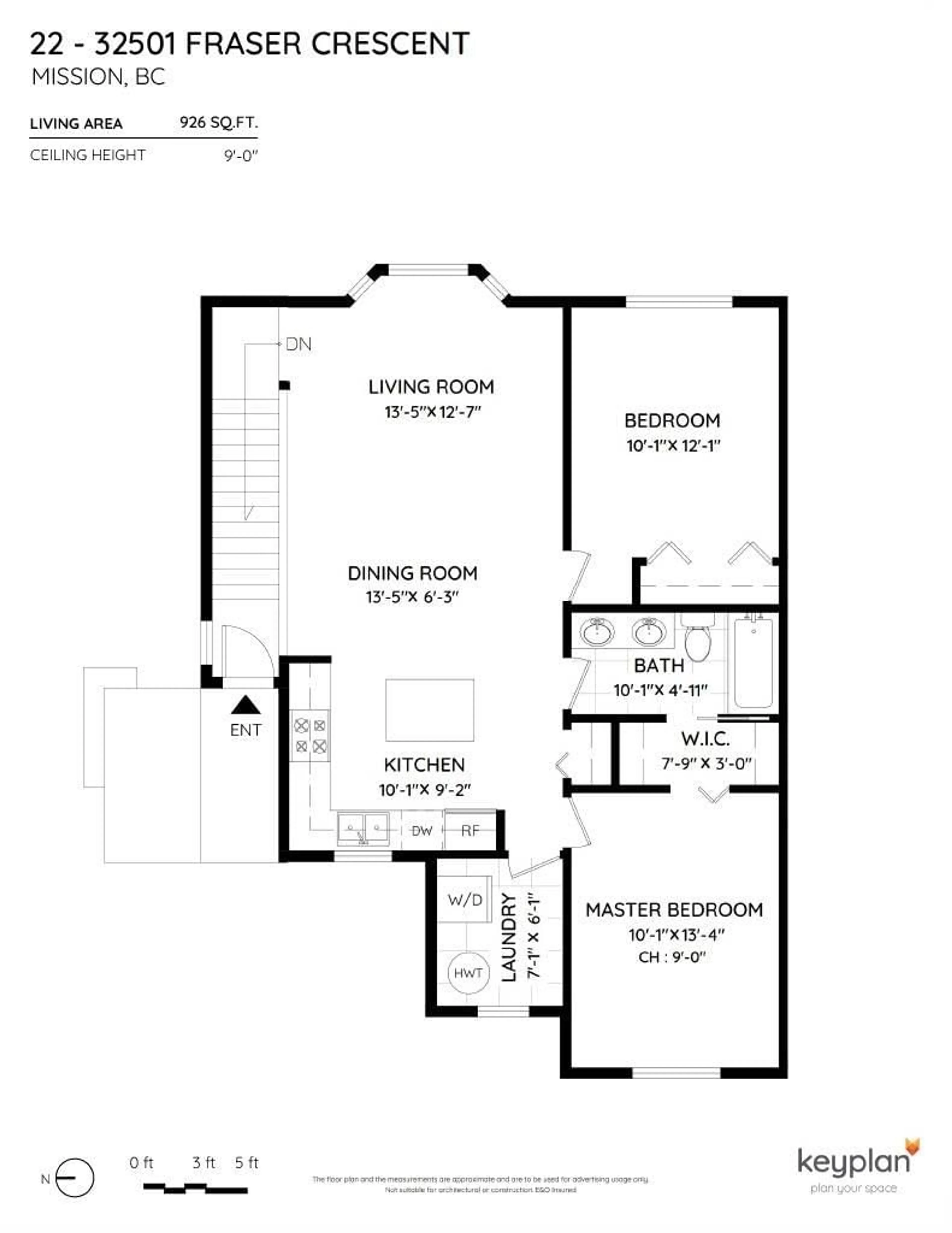 Floor plan for 22 - 32501 FRASER CRESCENT, Mission British Columbia V2V1C5