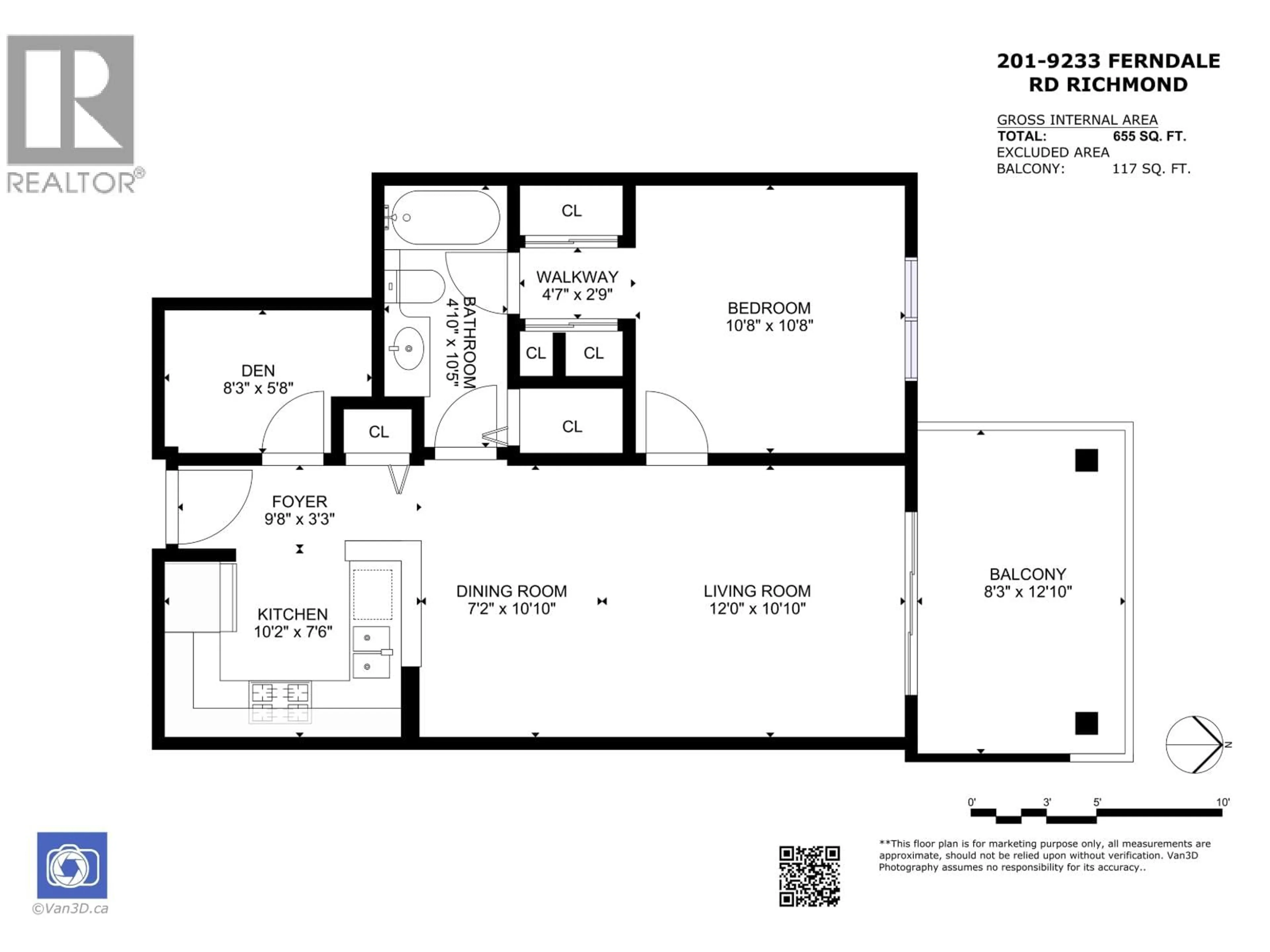 Floor plan for 201 - 9233 FERNDALE ROAD, Richmond British Columbia V6X3S1