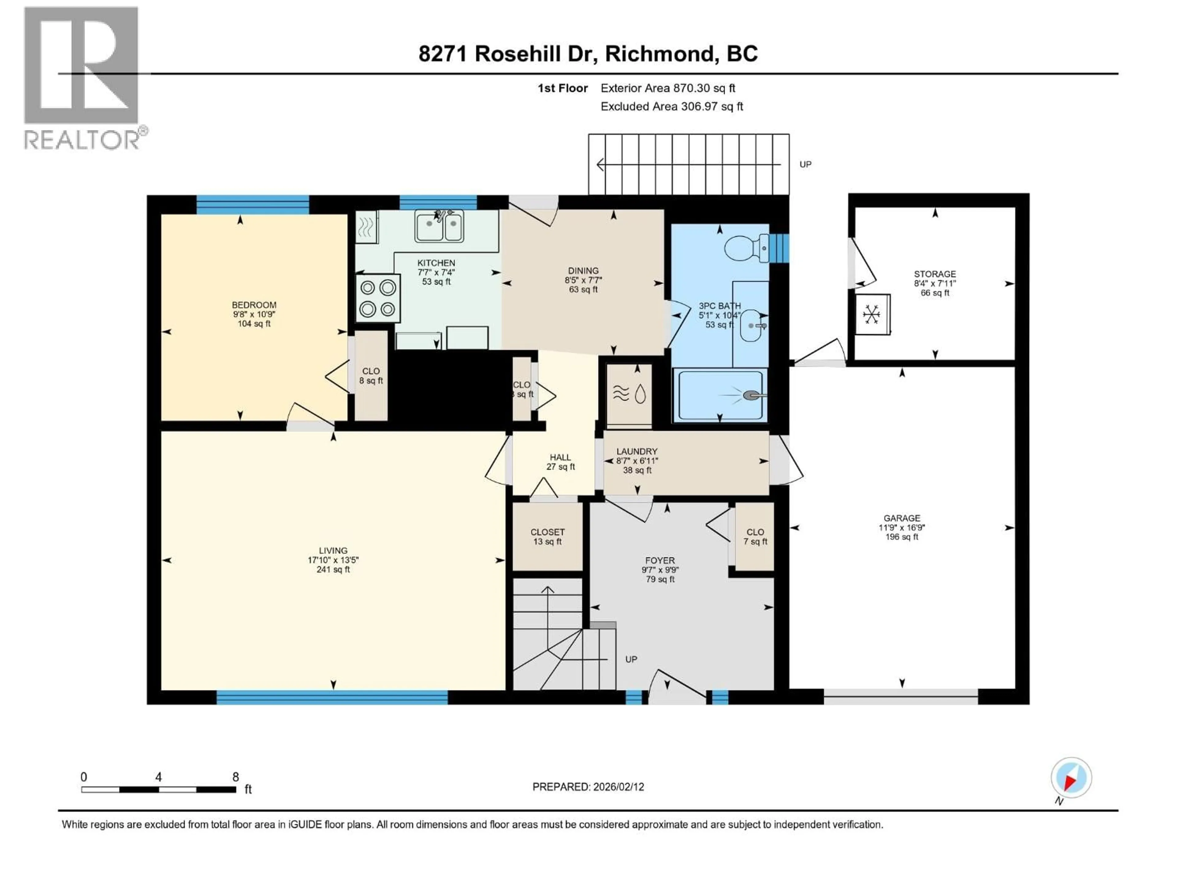 Floor plan for 8271 ROSEHILL DRIVE, Richmond British Columbia V7A2J6