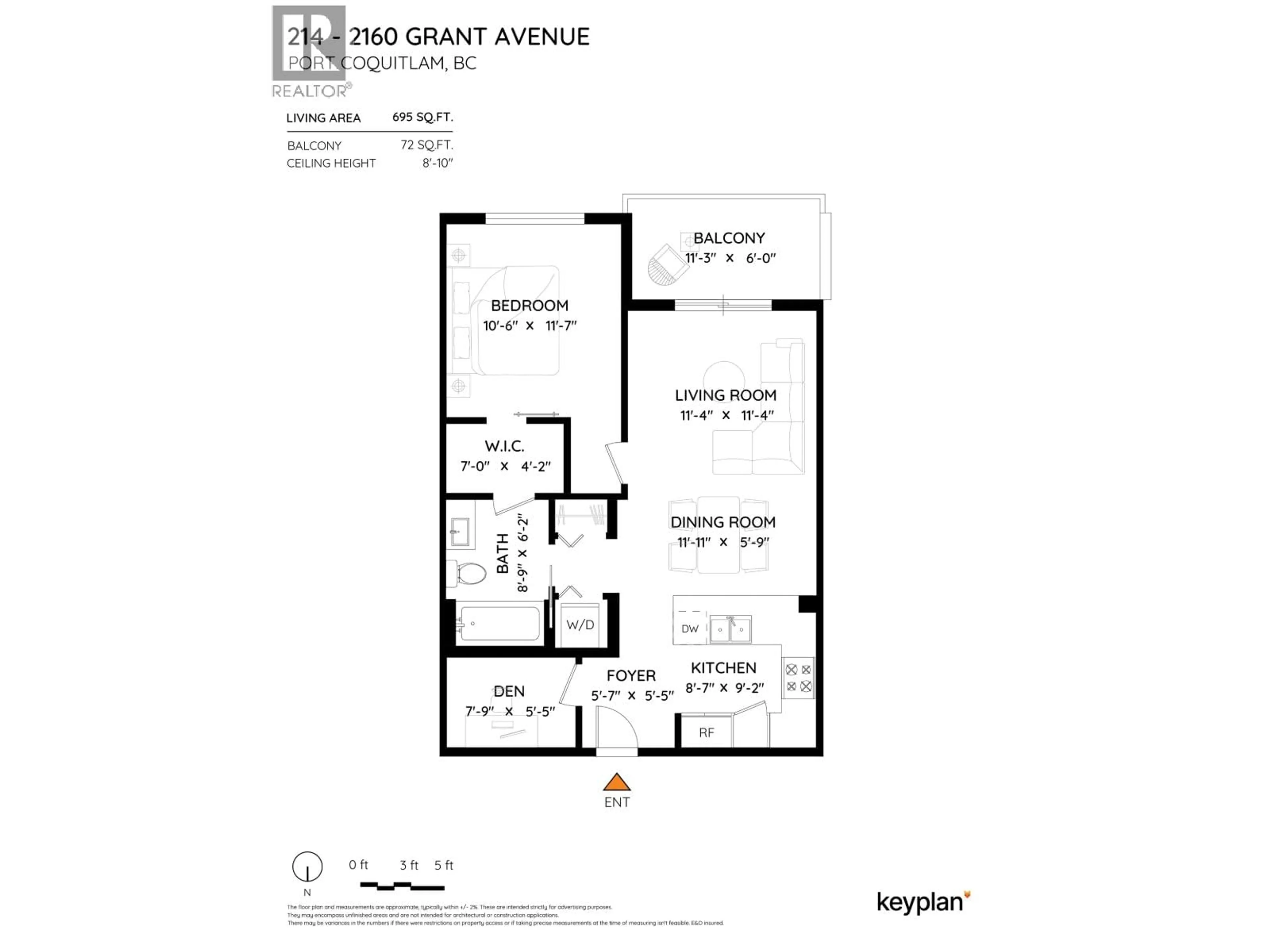 Floor plan for 214 - 2160 GRANT AVENUE, Port Coquitlam British Columbia V3B0T3
