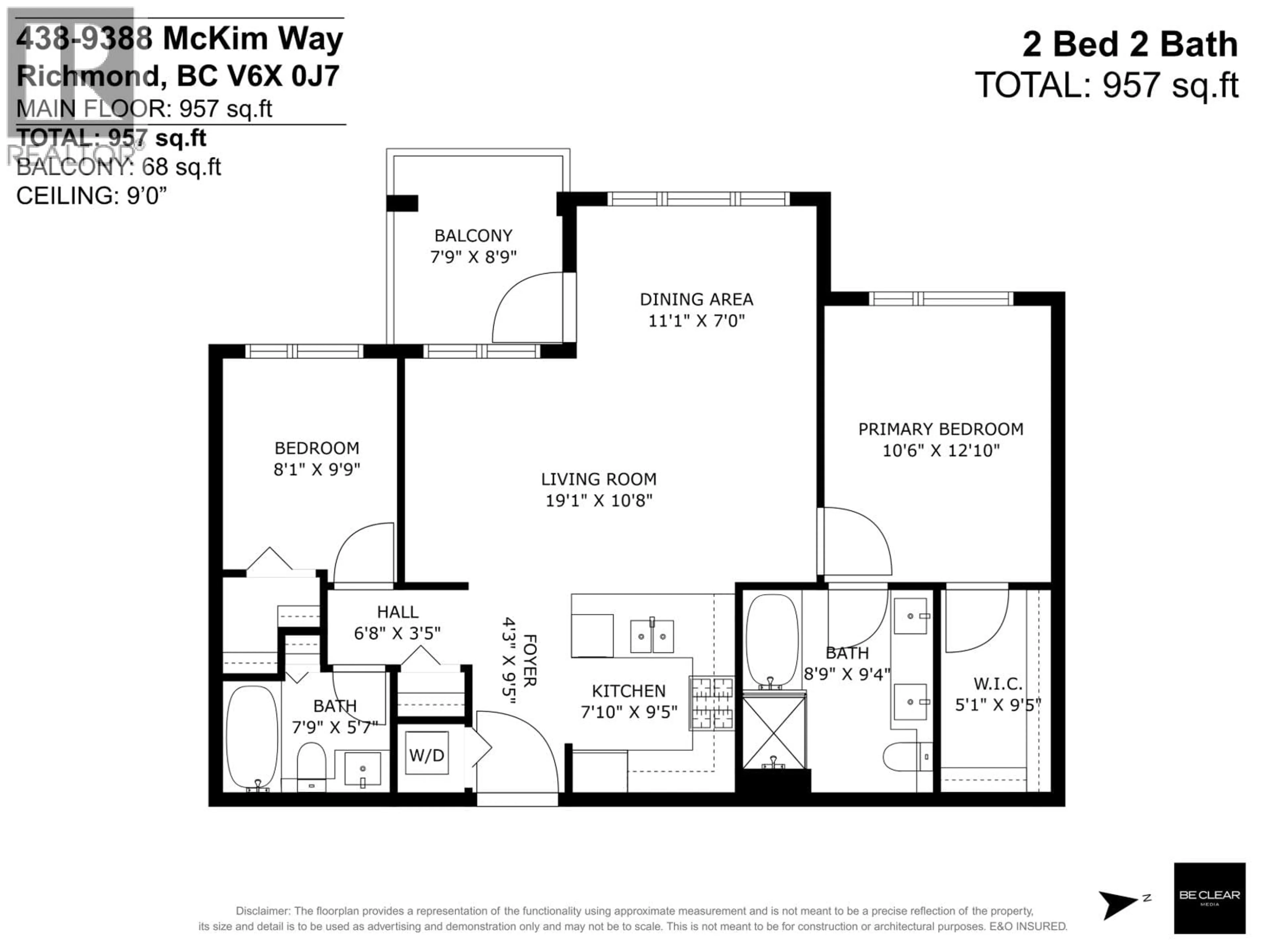 Floor plan for 438 - 9388 MCKIM WAY, Richmond British Columbia V6X0J7