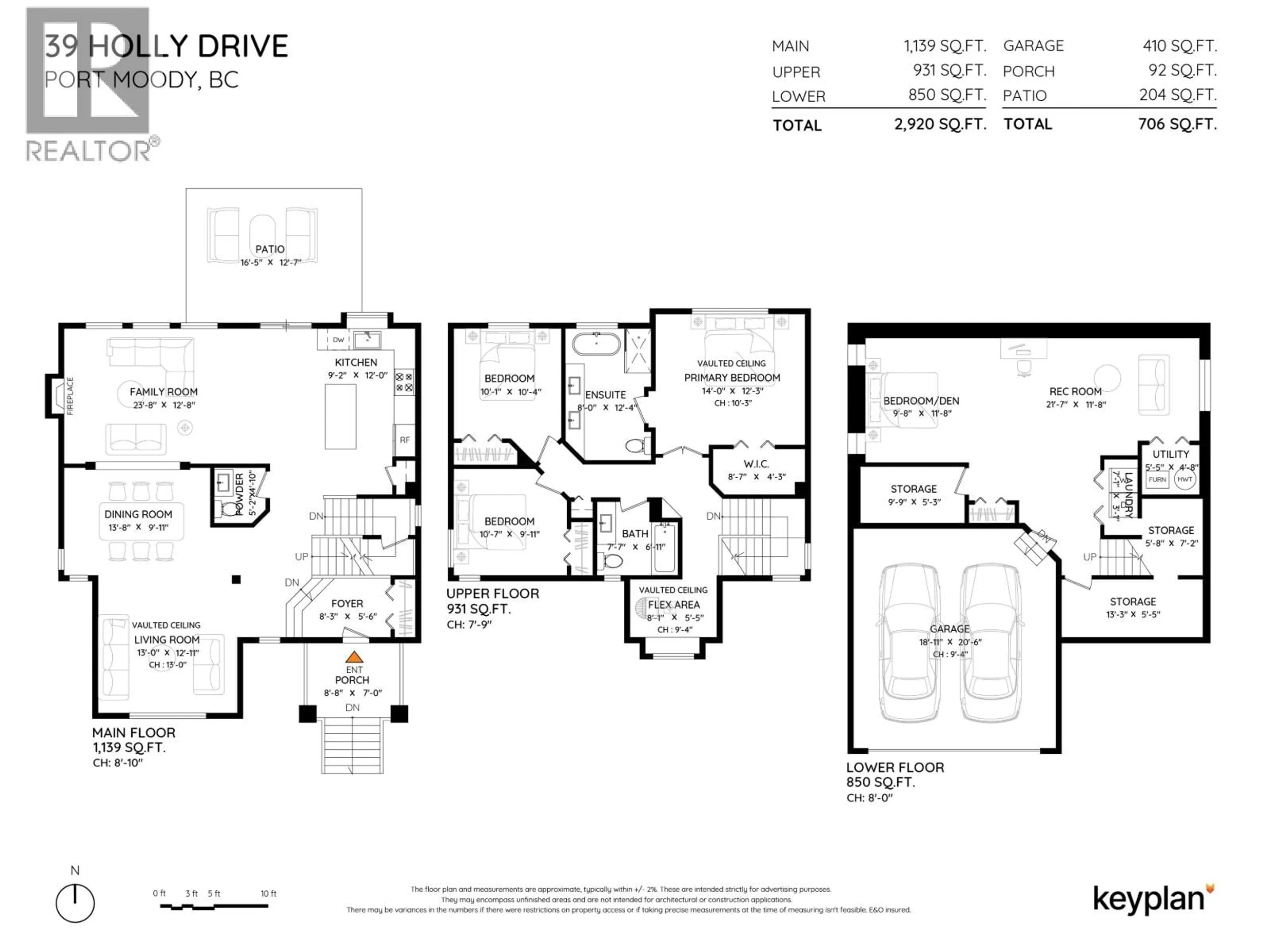 Floor plan for 39 HOLLY DRIVE, Port Moody British Columbia V3H5M4
