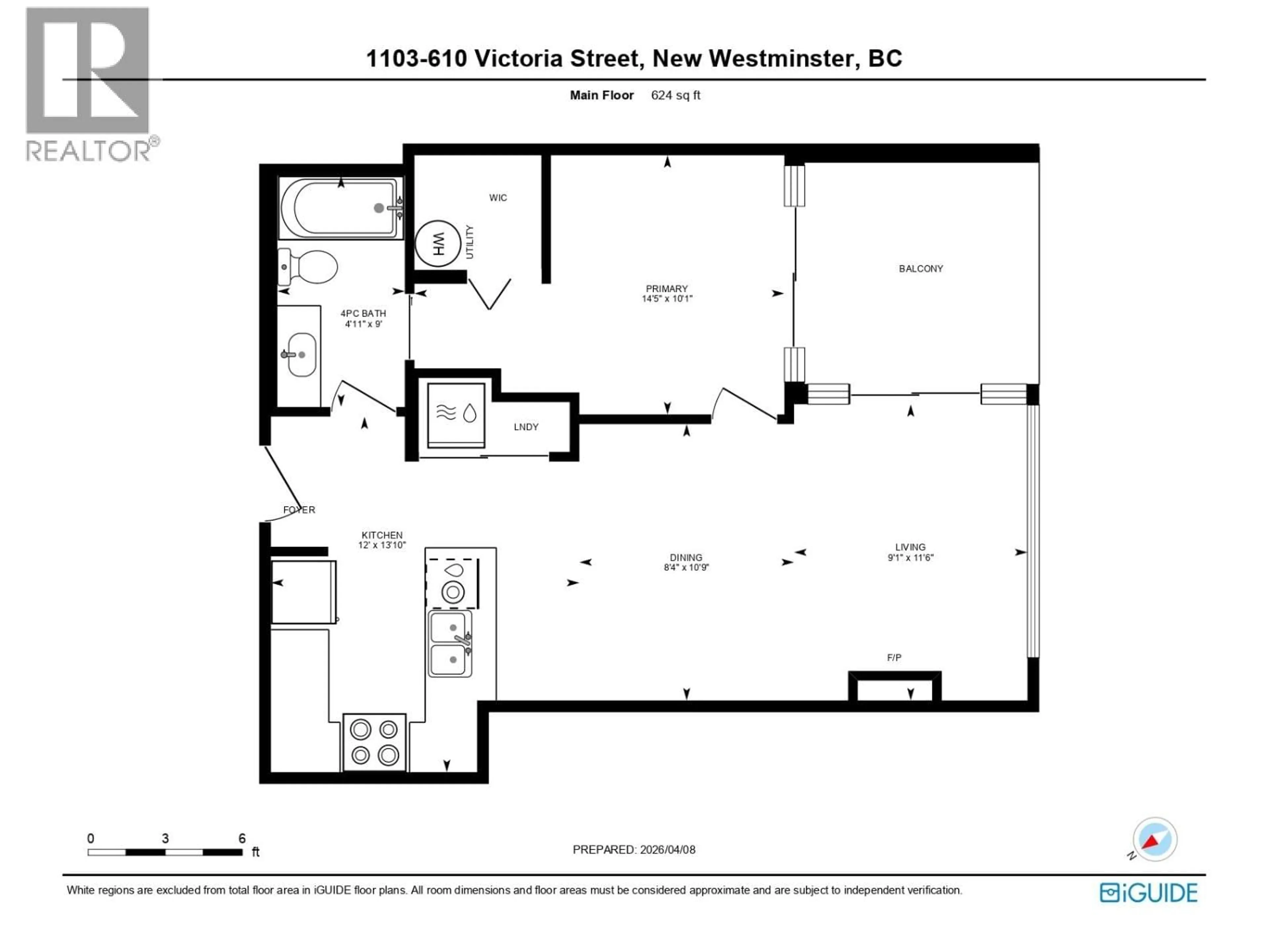 Floor plan for 1103 - 610 VICTORIA STREET, New Westminster British Columbia V3M0A5