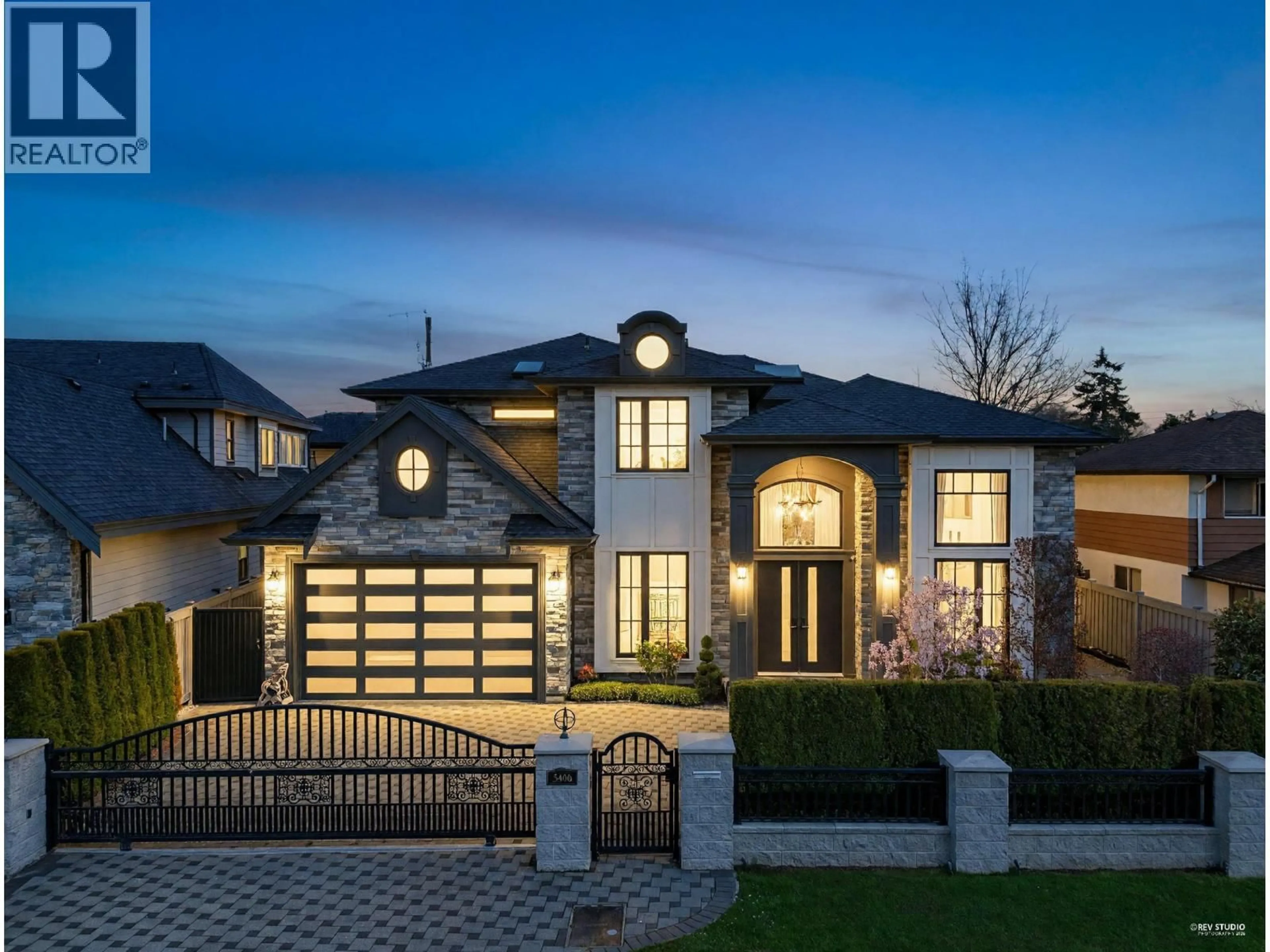 Home with brick exterior material, street for 8460 FAIRWAY ROAD, Richmond British Columbia V7C1Y6