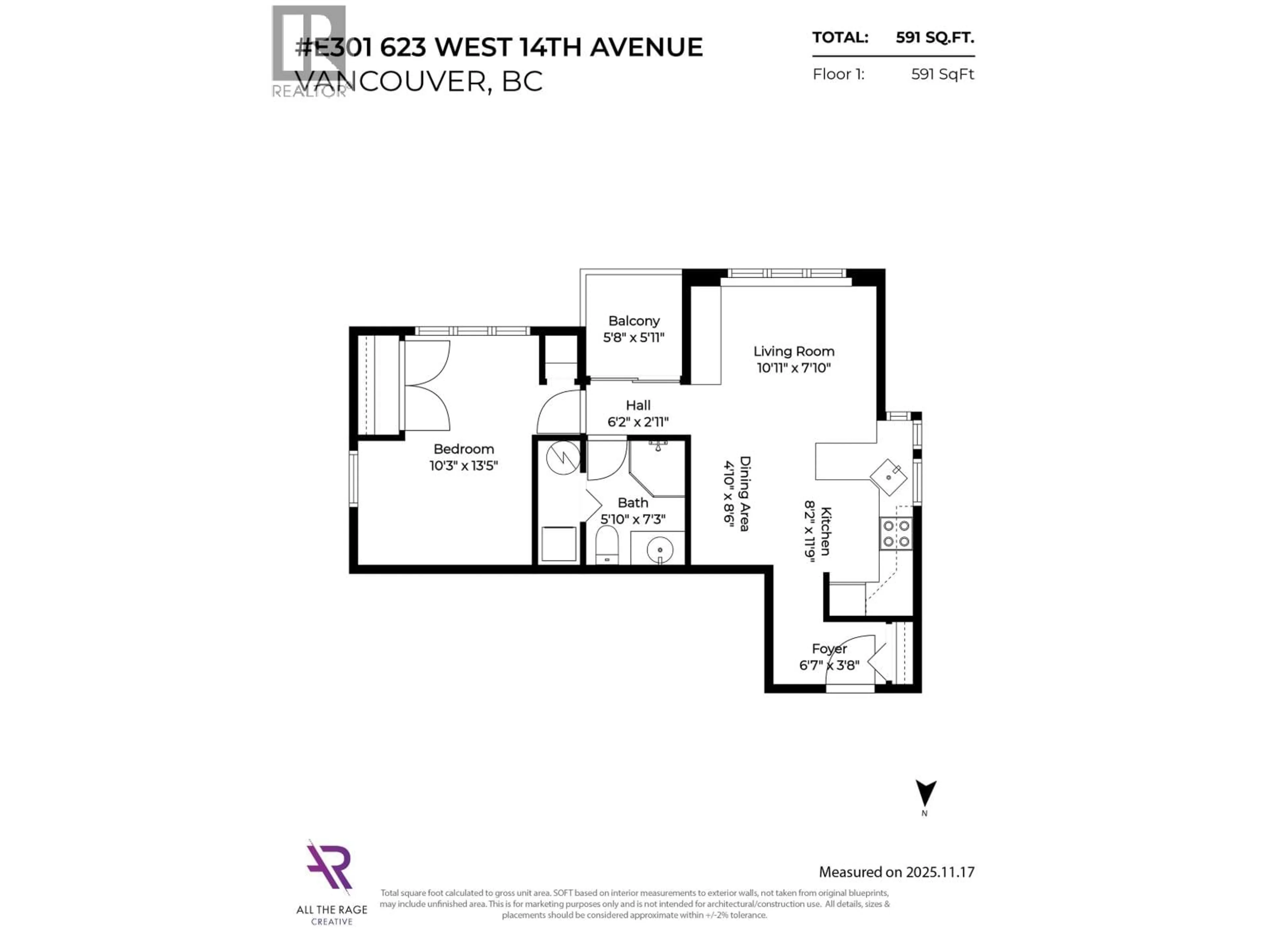 Floor plan for E301 - 623 14TH AVENUE, Vancouver British Columbia V5Z1P7