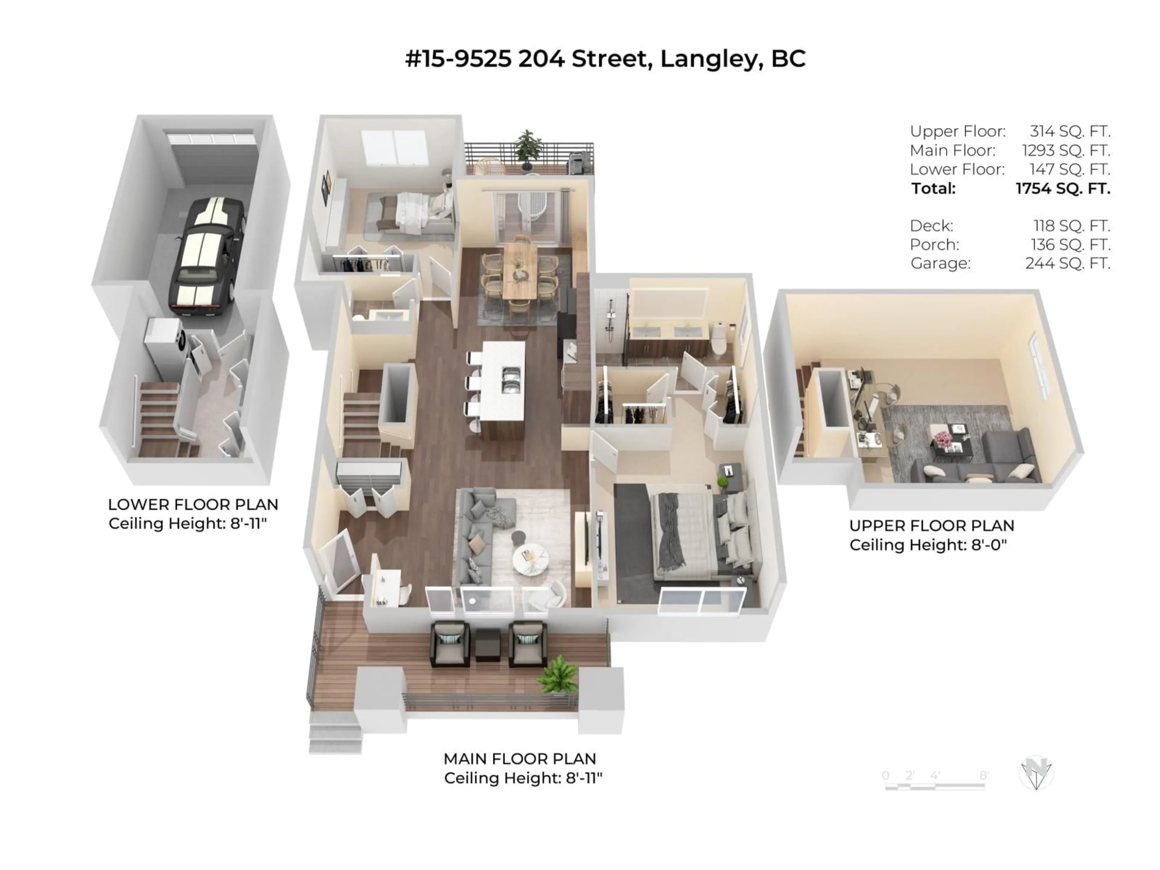 Floor plan for 15 - 9525 204 STREET, Langley British Columbia V1M0B9