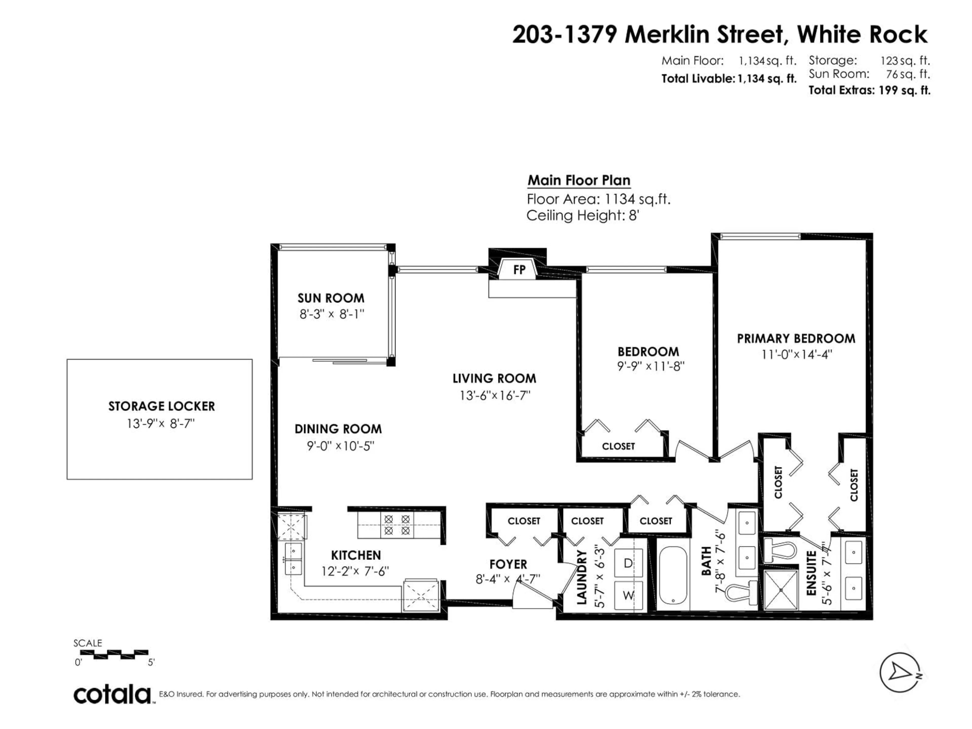 Floor plan for 203 - 1379 MERKLIN STREET, White Rock British Columbia V4B4C2