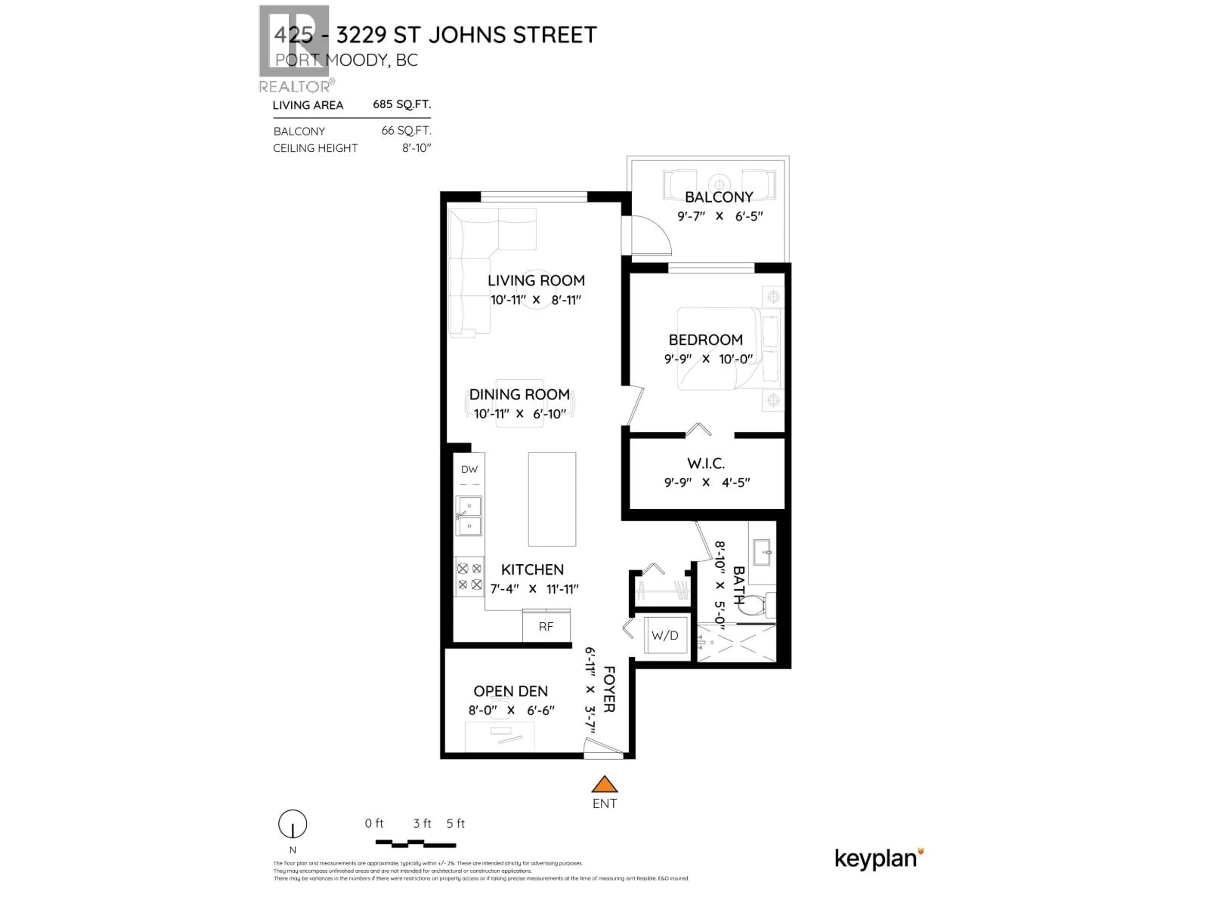 Floor plan for 425 - 3229 ST JOHNS STREET, Port Moody British Columbia V3H0M4