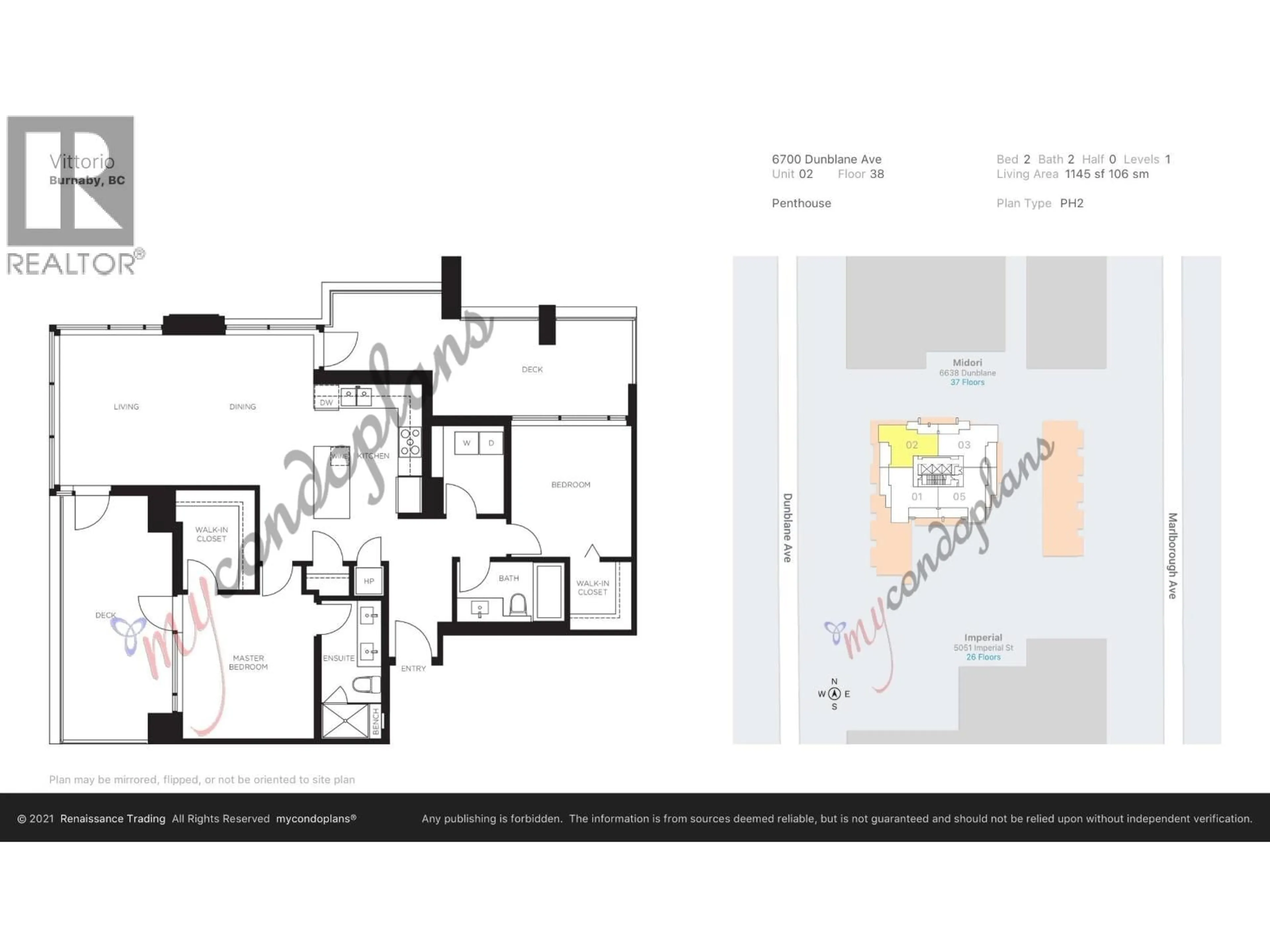 Floor plan for 3802 - 6700 DUNBLANE AVENUE, Burnaby British Columbia V5H0J3