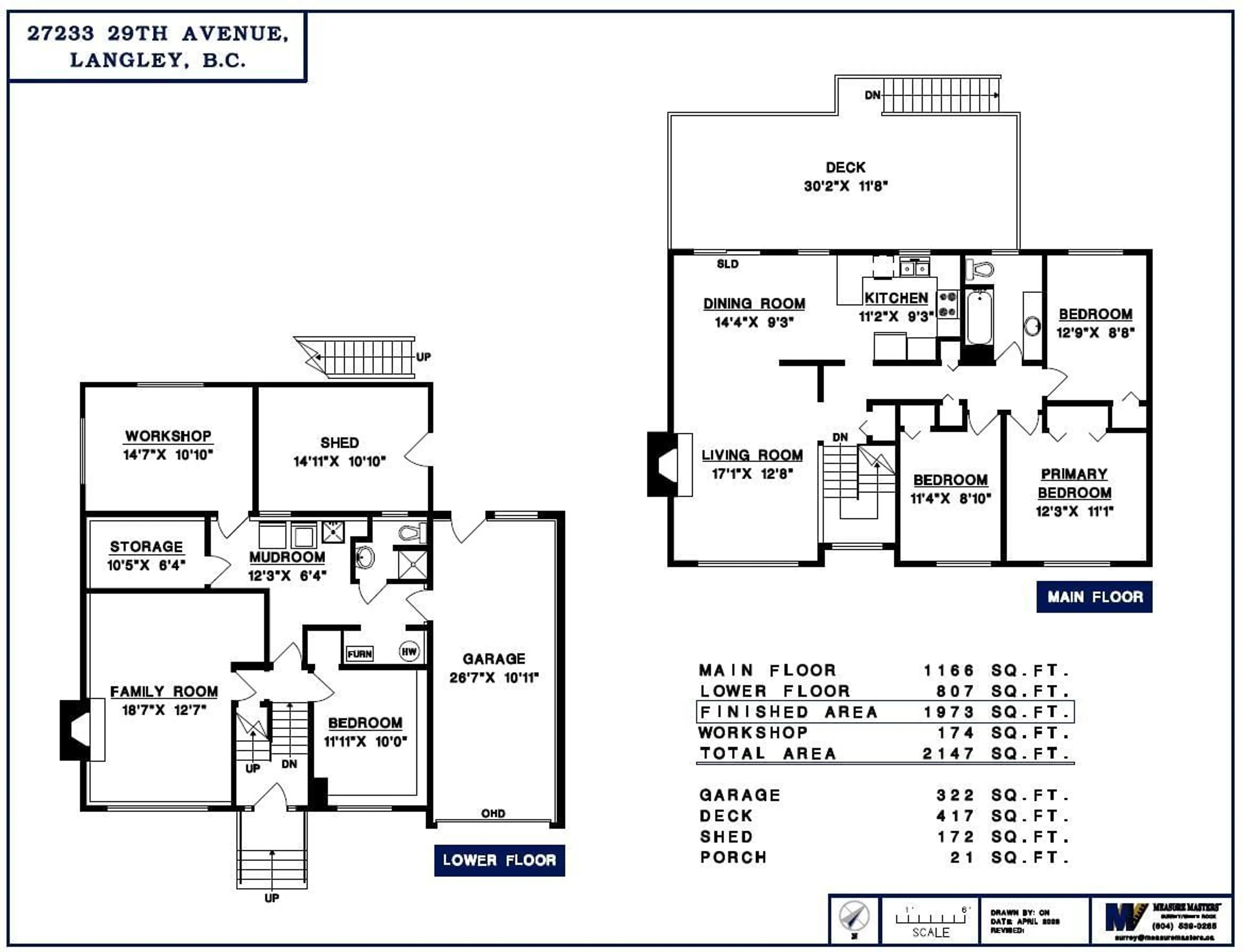 Floor plan for 27233 29 AVENUE, Langley British Columbia V4W3J8