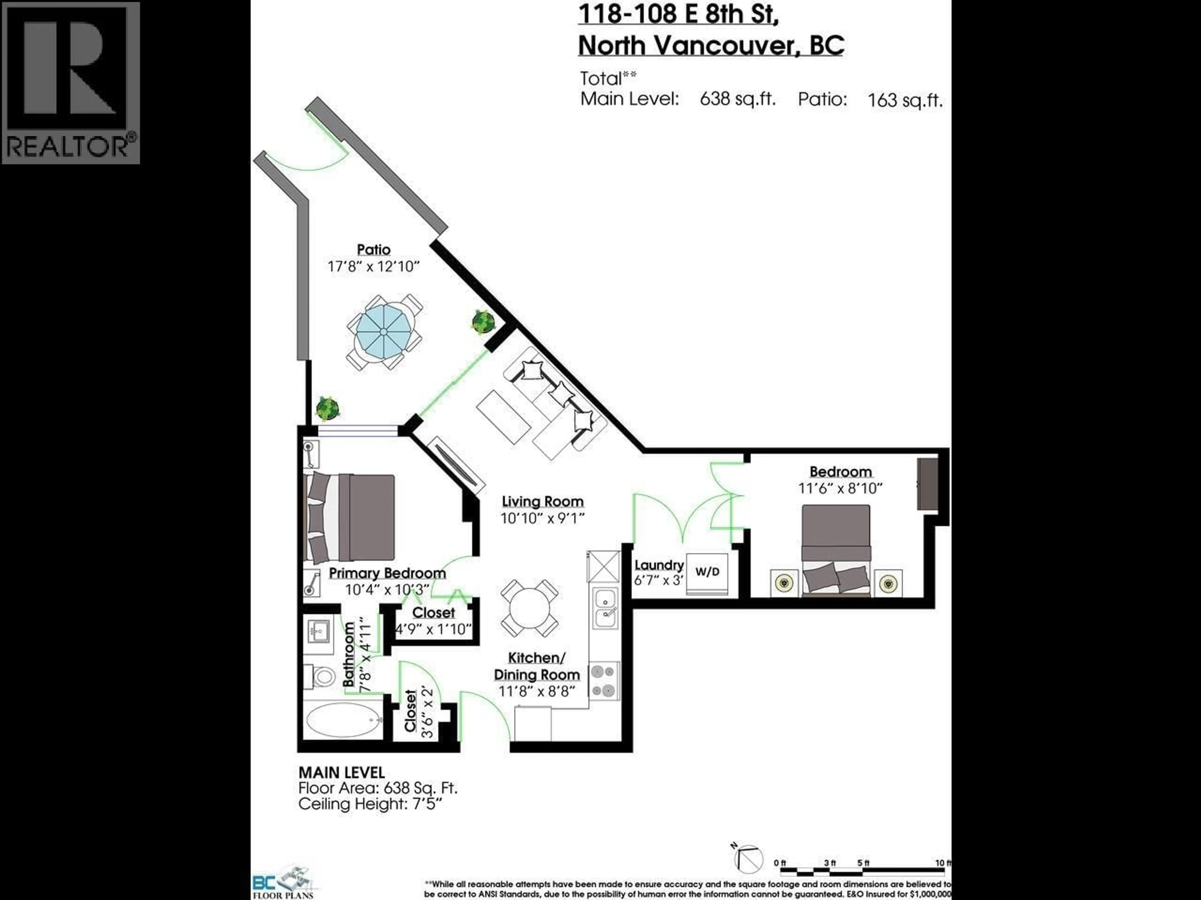 Floor plan for 118 - 108 8TH STREET, North Vancouver British Columbia V7L0H1
