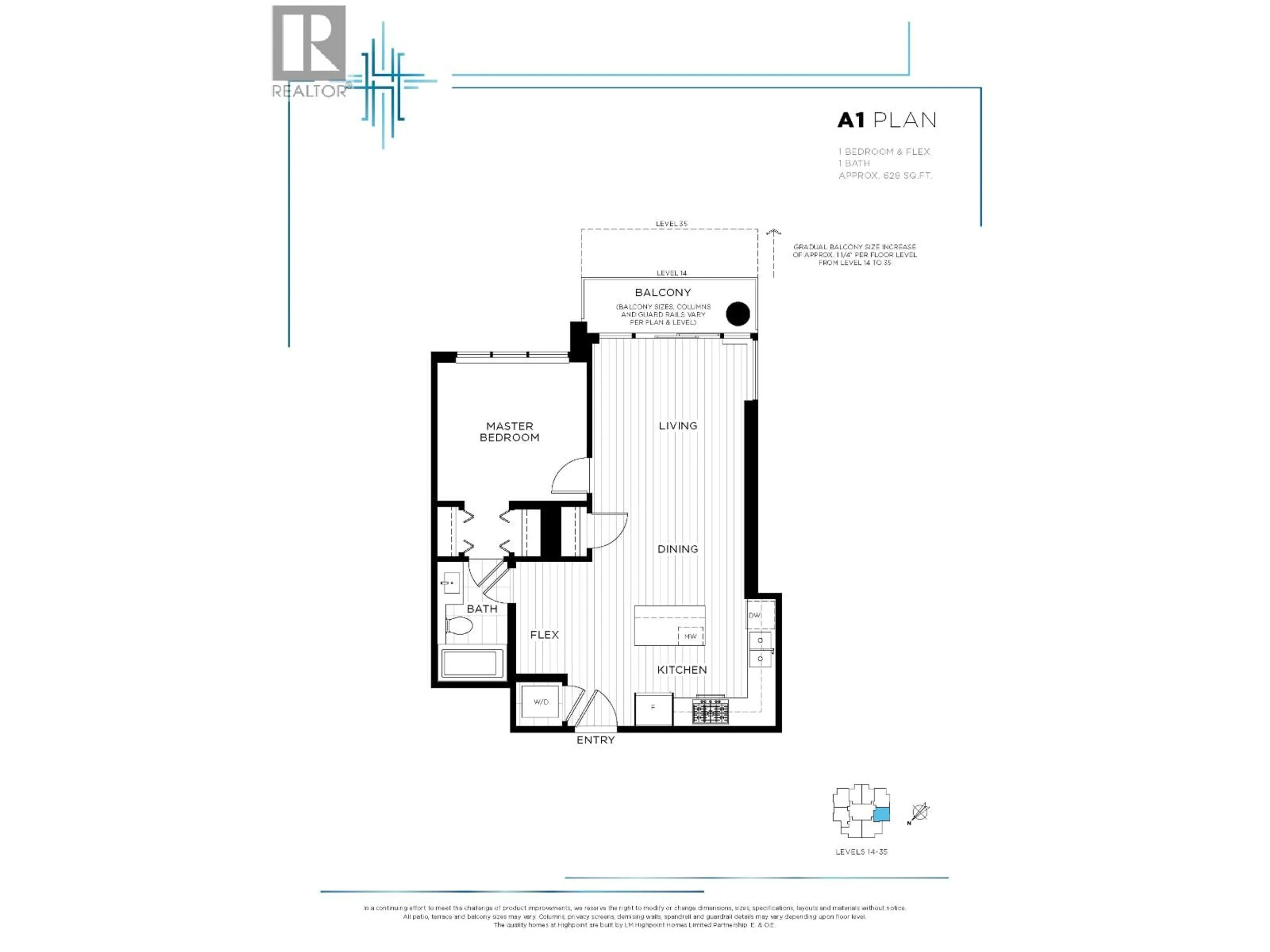 Floor plan for 1507 - 518 CLARKE ROAD, Coquitlam British Columbia V3J0S7