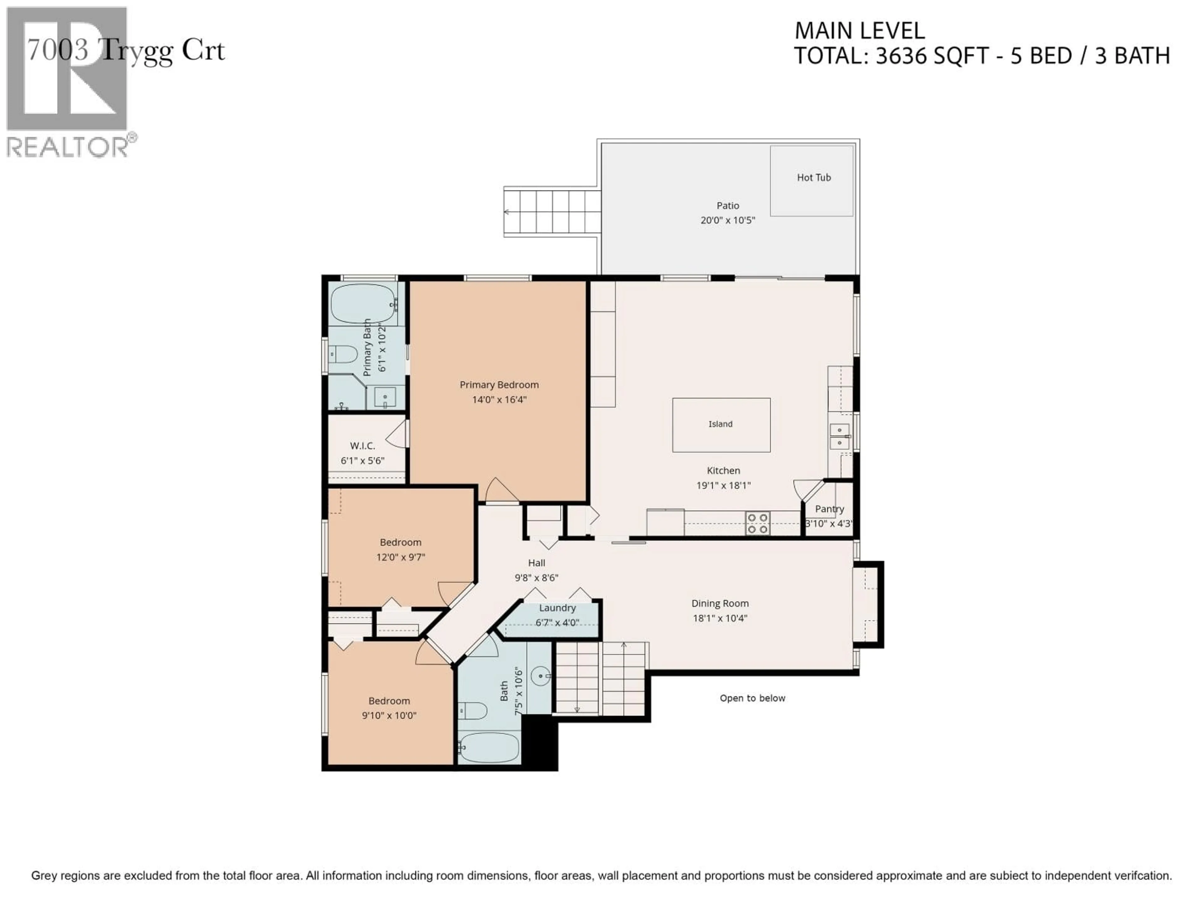 Floor plan for 7003 TRYGG COURT, Prince George British Columbia V2N6Z8