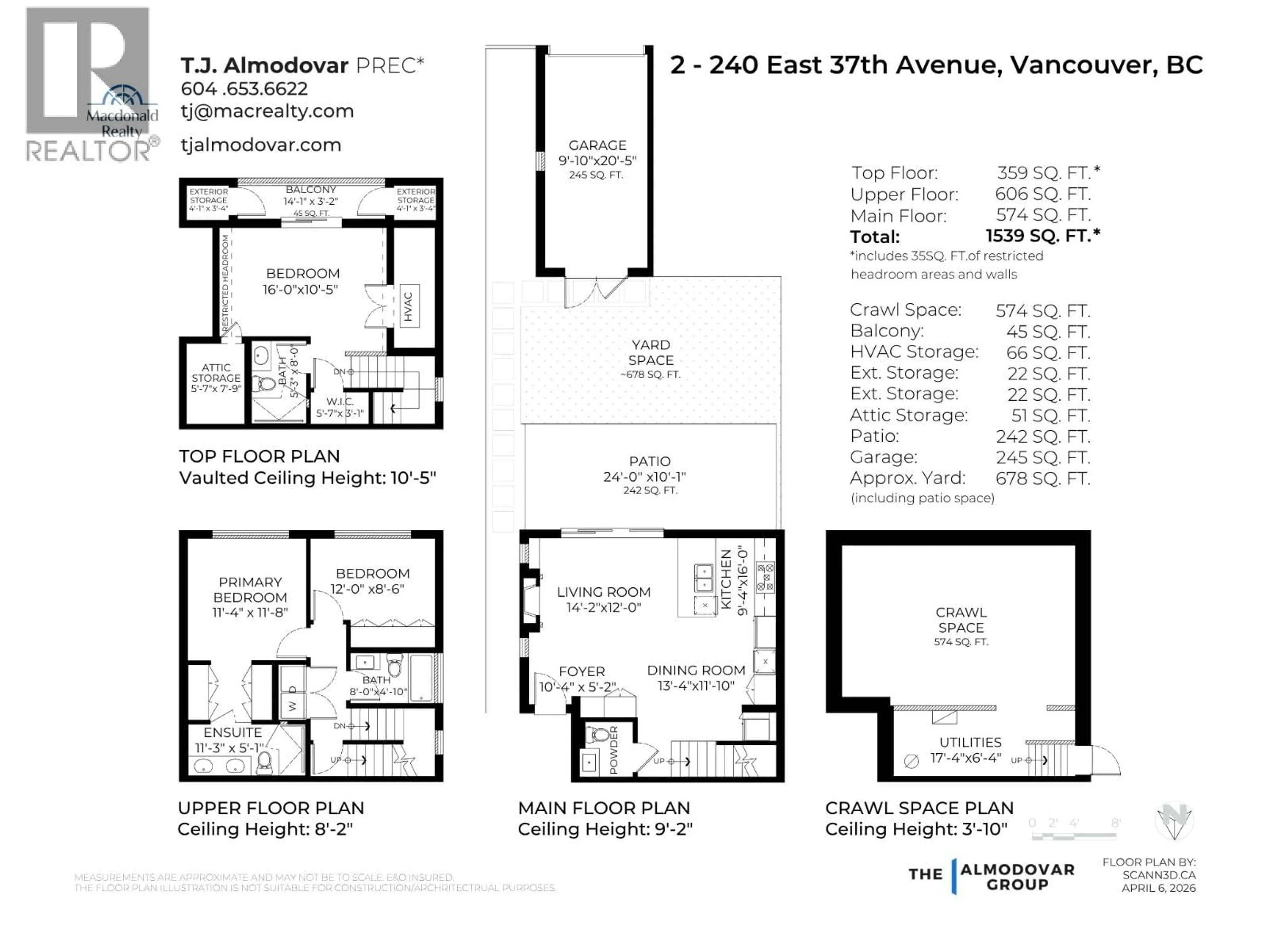 Floor plan for 2 - 240 37TH AVENUE, Vancouver British Columbia V5W1E6