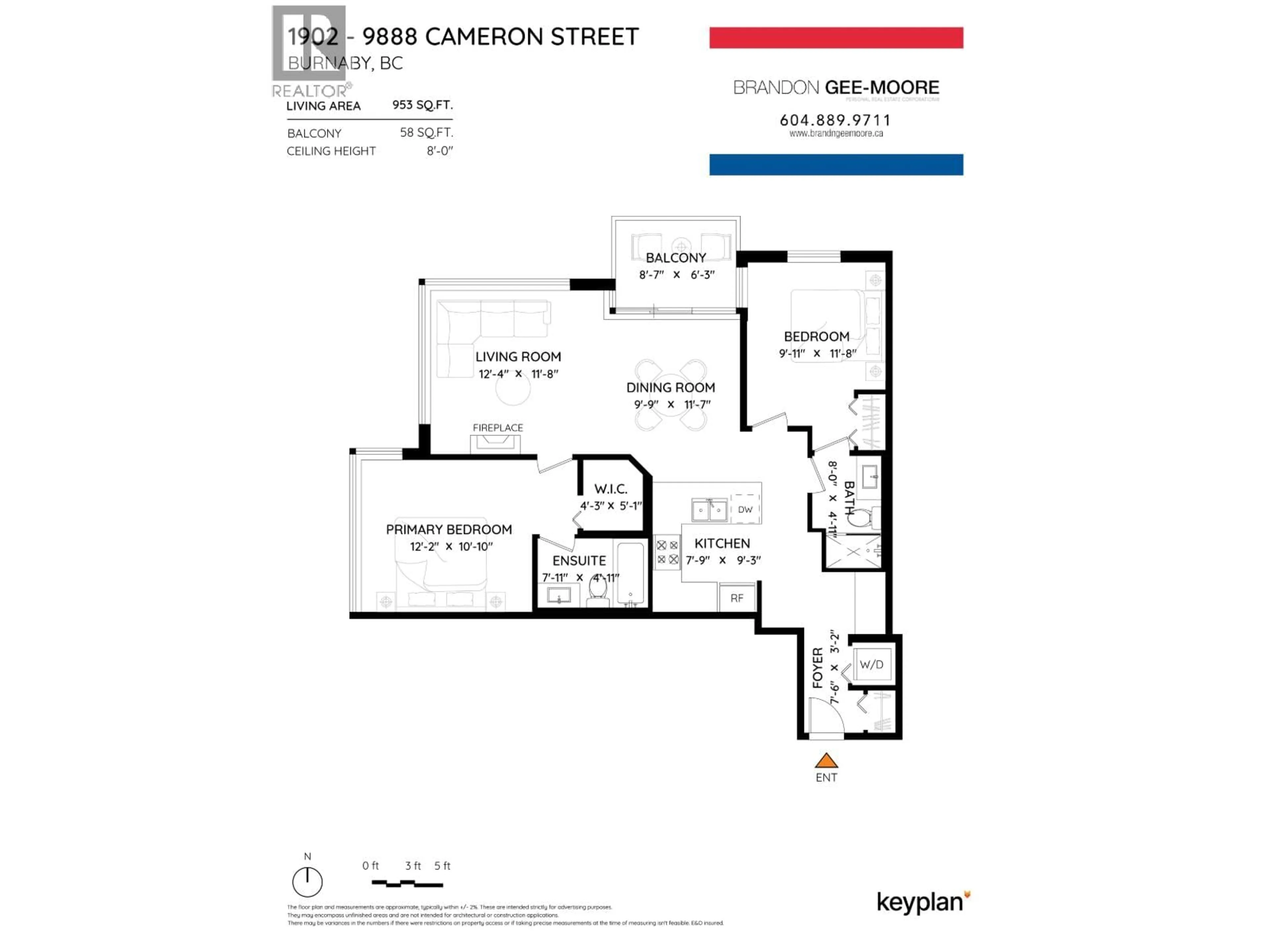 Floor plan for 1902 - 9888 CAMERON STREET, Burnaby British Columbia V3J0A4