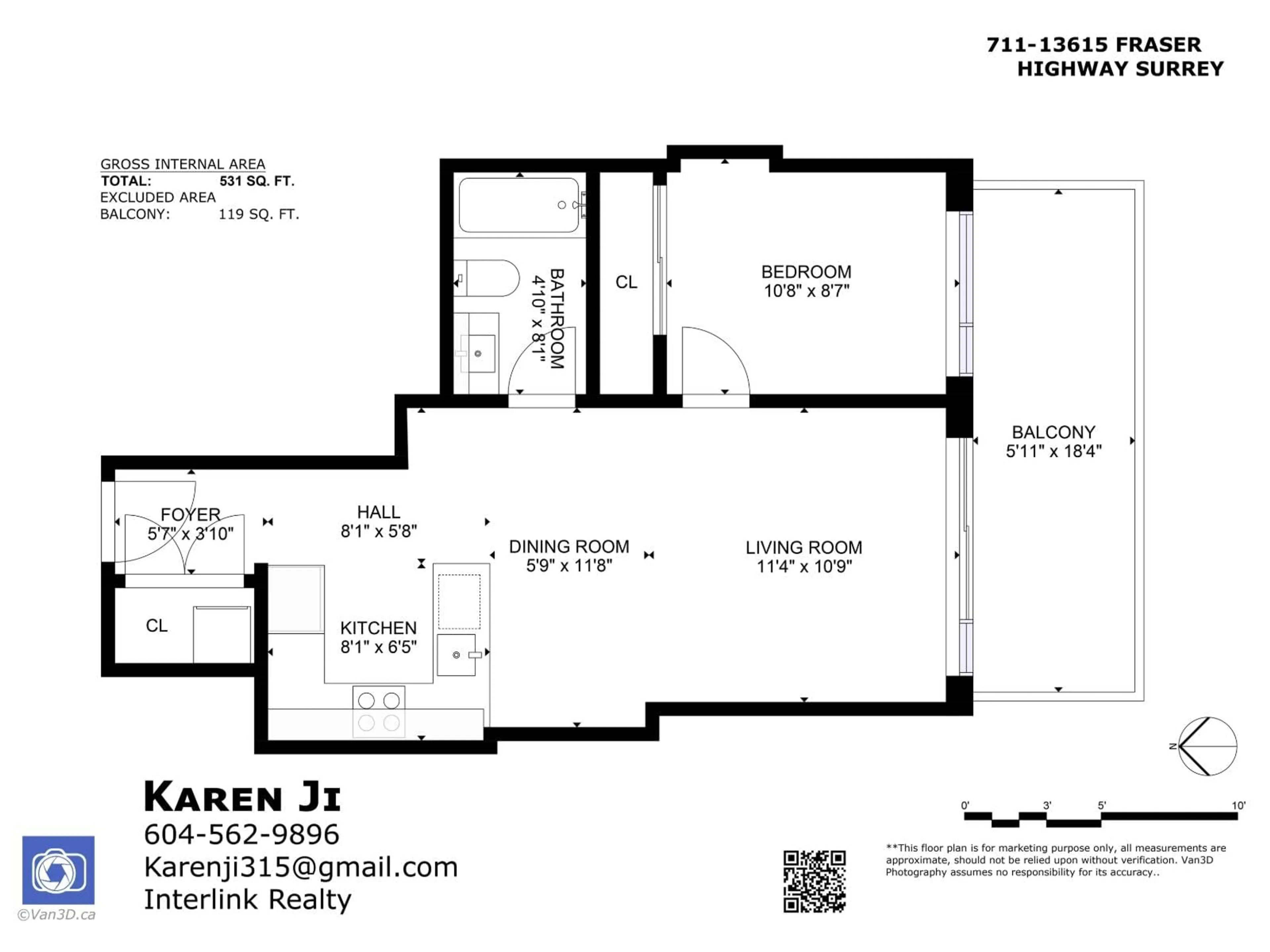 Floor plan for 711 - 13615 FRASER HIGHWAY, Surrey British Columbia V3T0P7