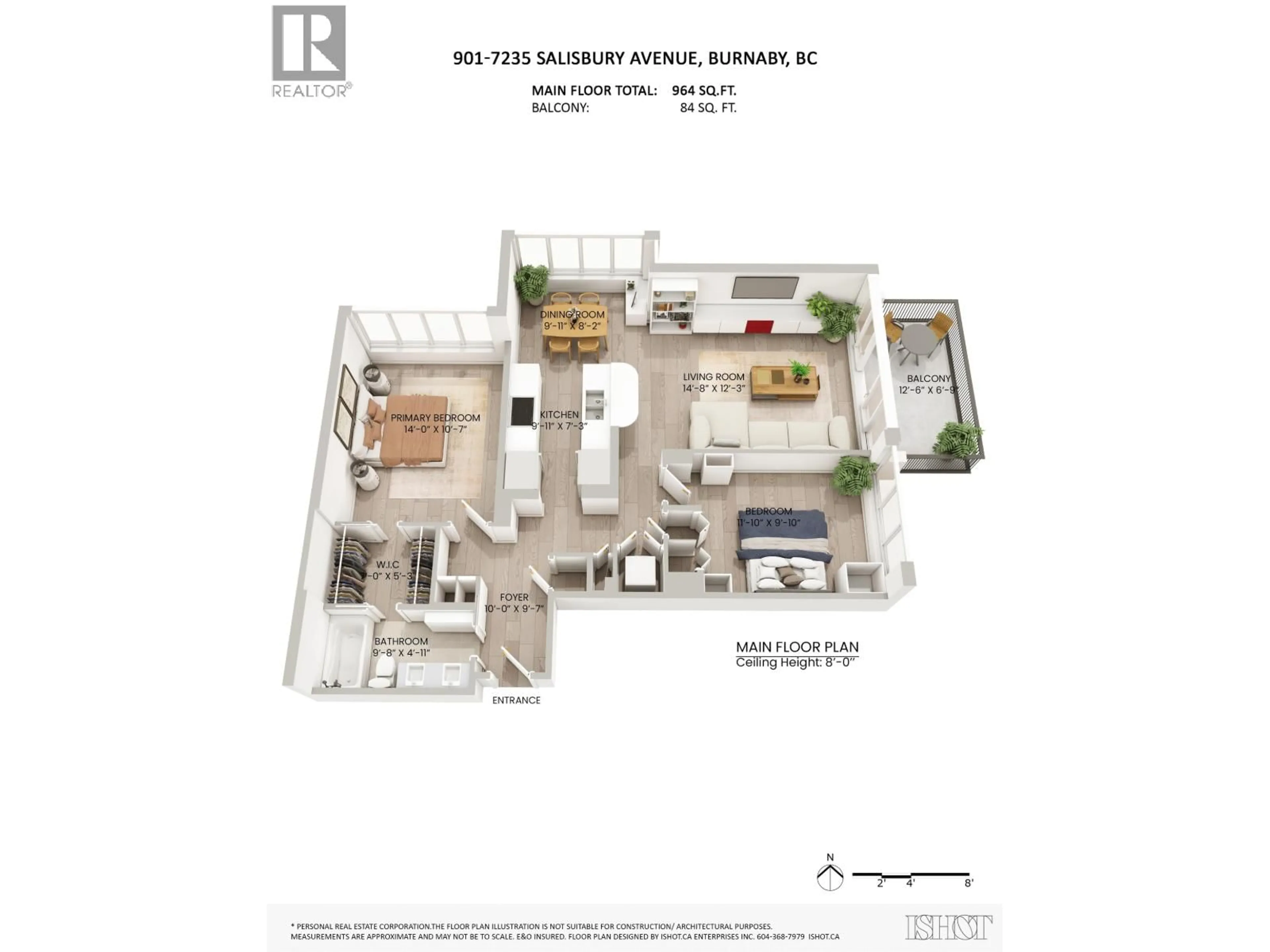 Floor plan for 901 - 7235 SALISBURY AVENUE, Burnaby British Columbia V5E4E6