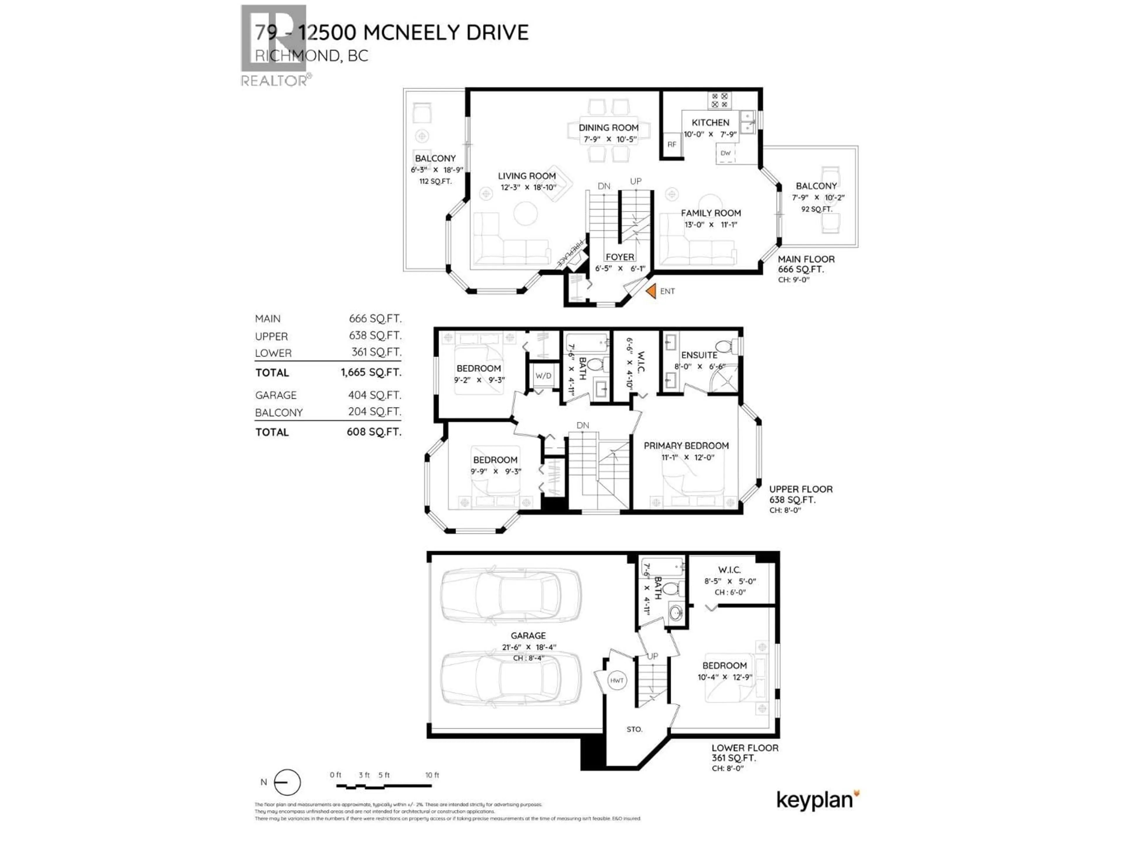 Floor plan for 79 - 12500 MCNEELY DRIVE, Richmond British Columbia V6V2S4