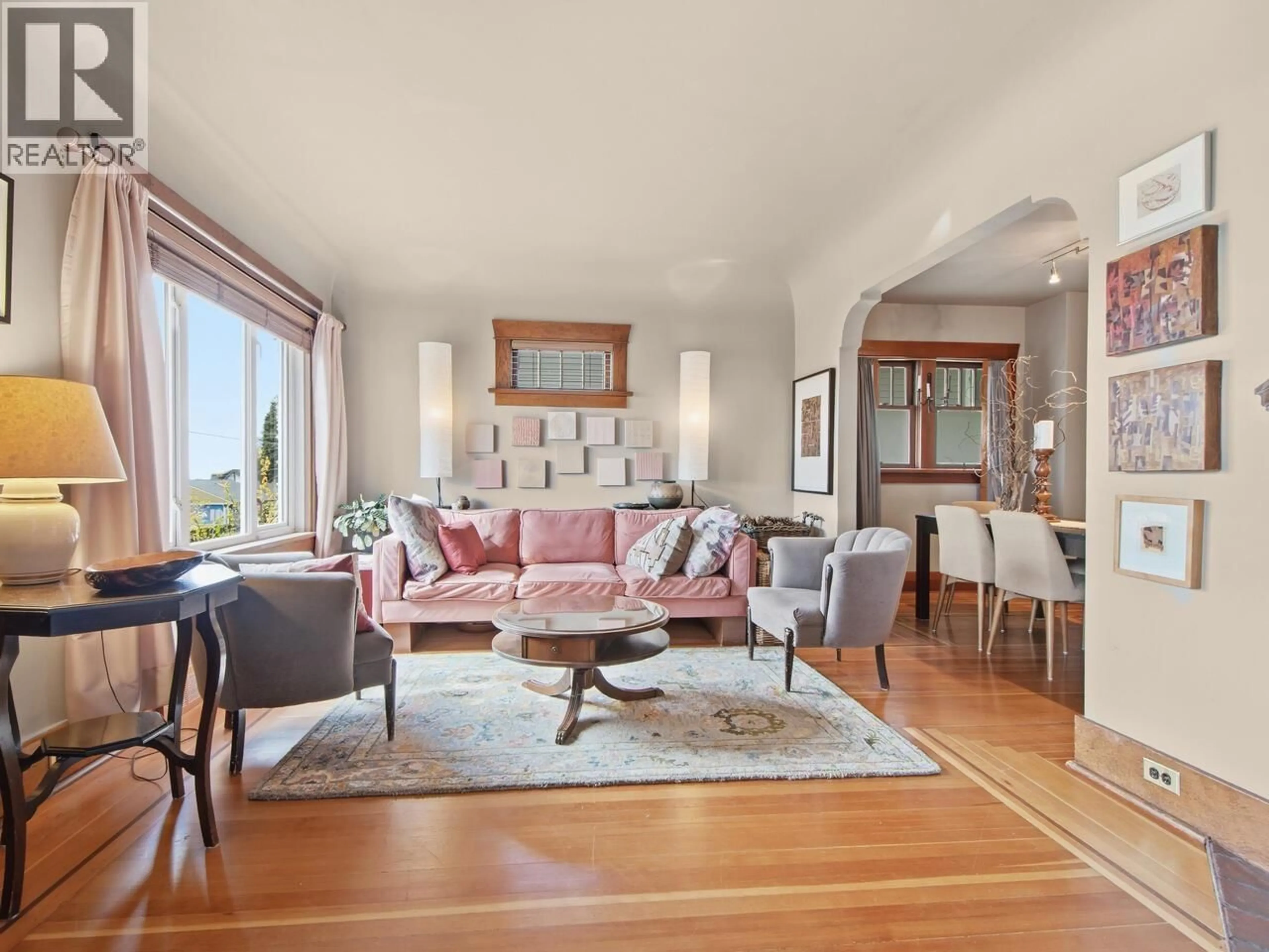 Living room with furniture, wood/laminate floor for 1523 SEVENTH AVENUE, New Westminster British Columbia V3M2K2