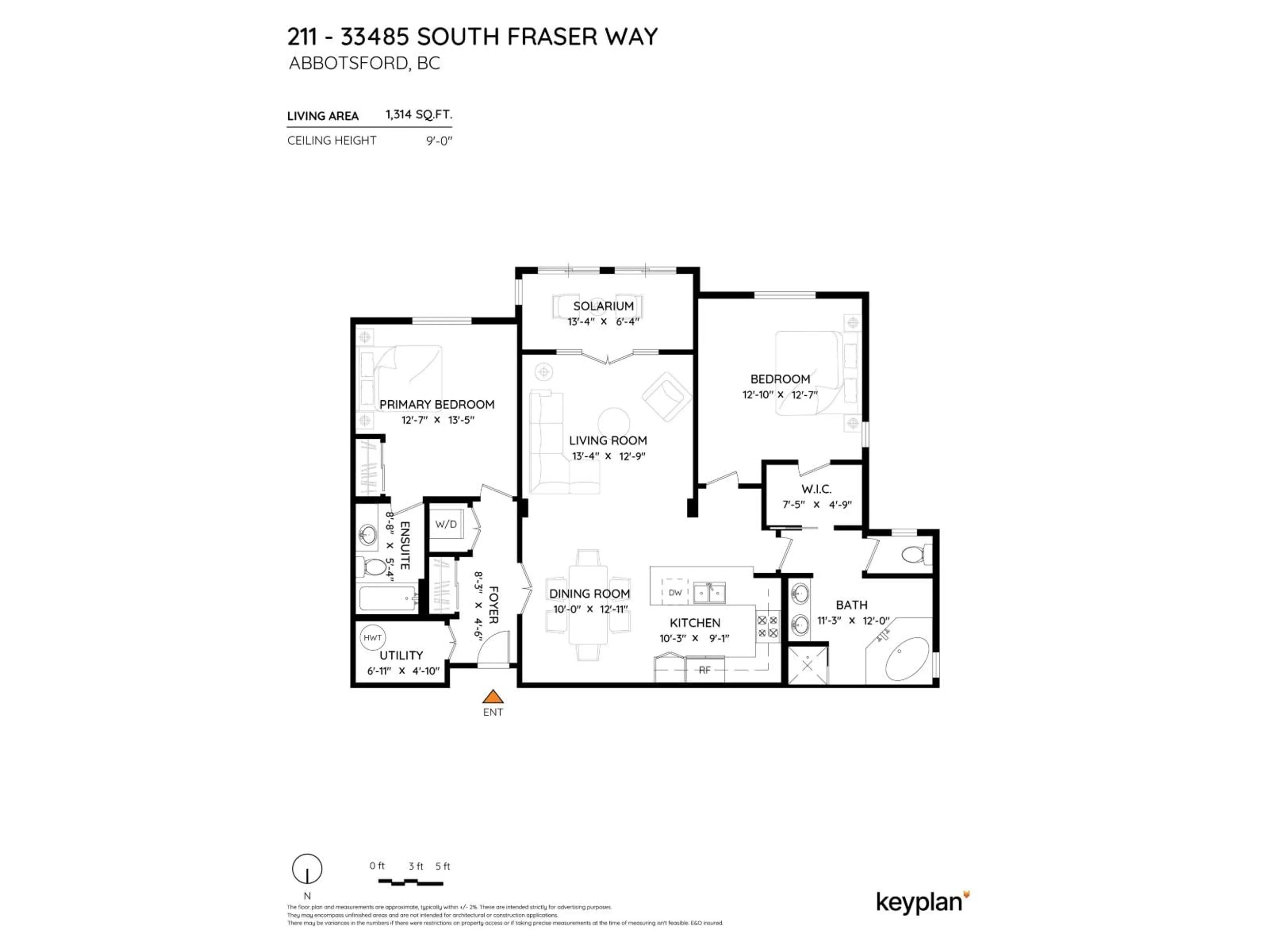 Floor plan for 211 - 33485 SOUTH FRASER WAY, Abbotsford British Columbia V2S8P9