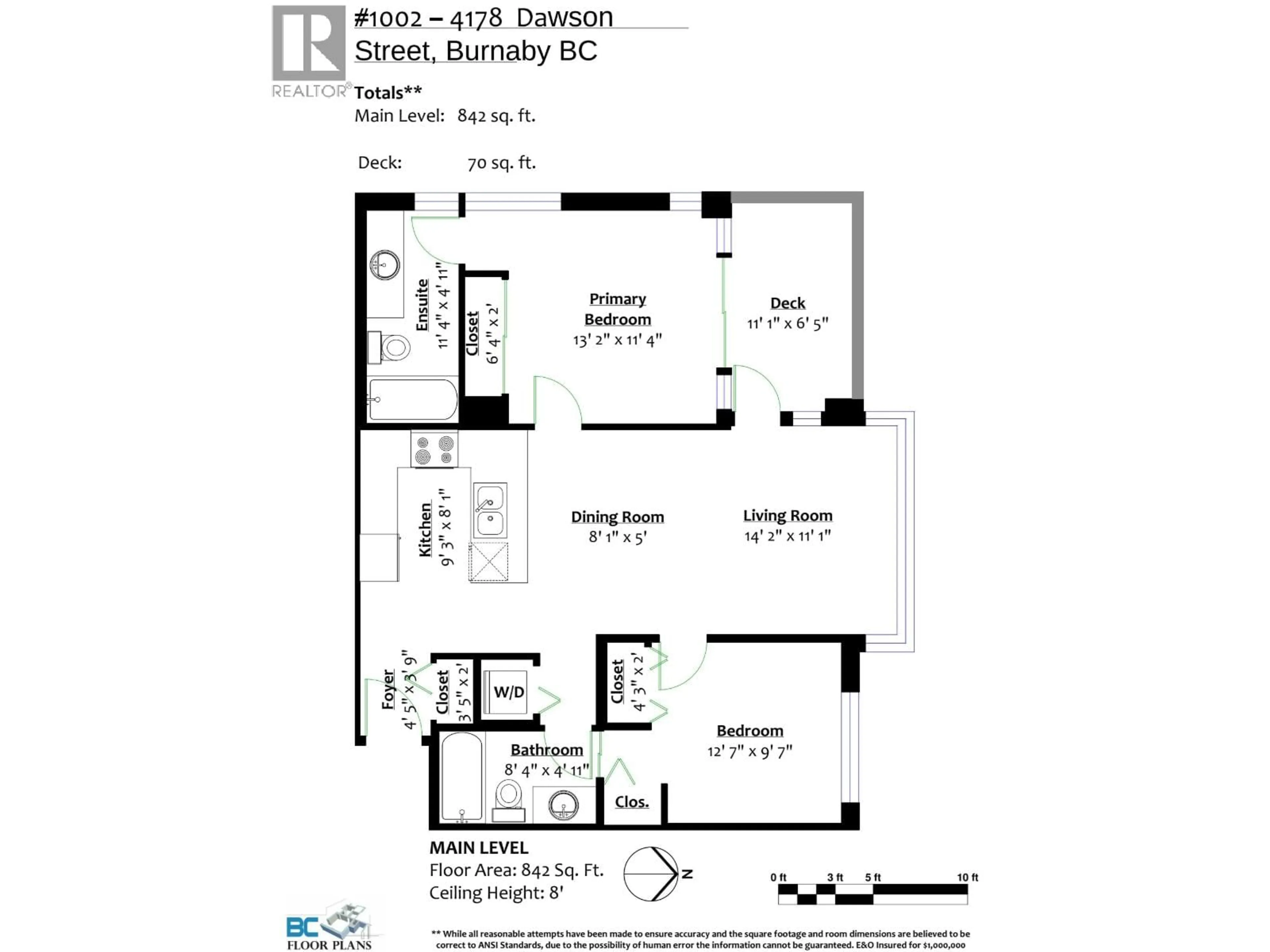 Floor plan for 1002 - 4178 DAWSON STREET, Burnaby British Columbia V5C0A1