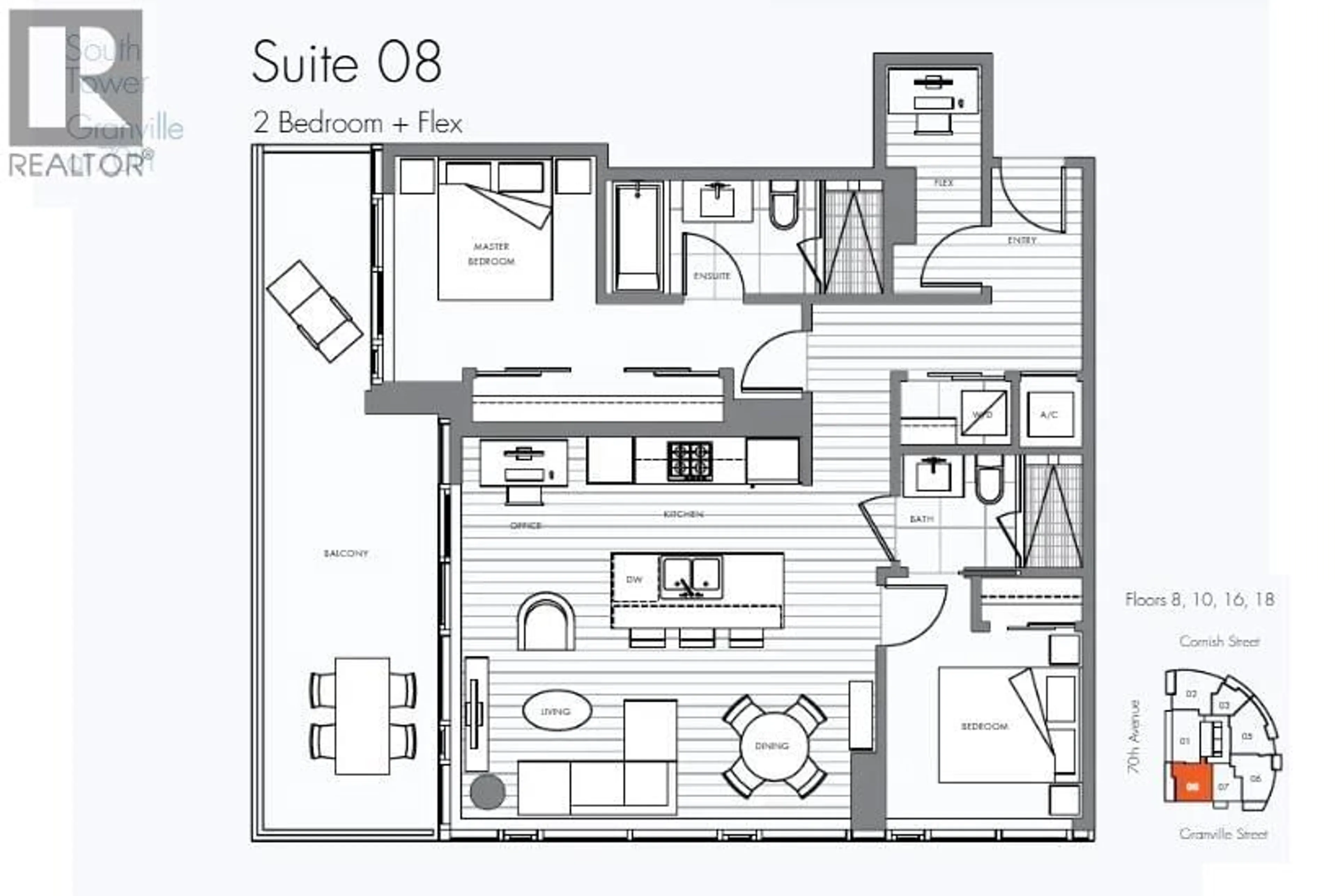 Floor plan for 808 - 8555 GRANVILLE STREET, Vancouver British Columbia V6P0C3
