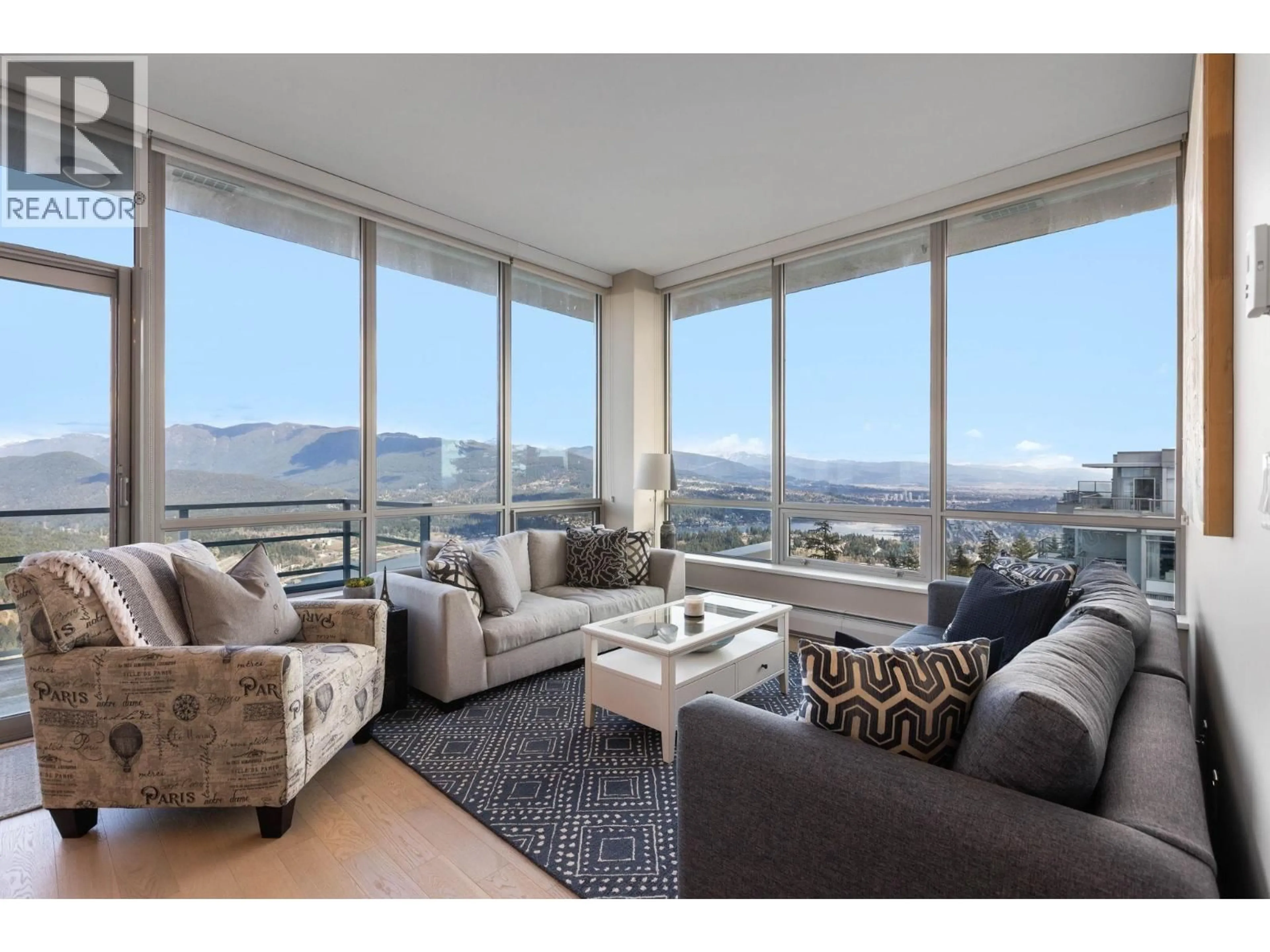 Living room with furniture, unknown for 1502 - 9080 UNIVERSITY CRESCENT, Burnaby British Columbia V5A0B7