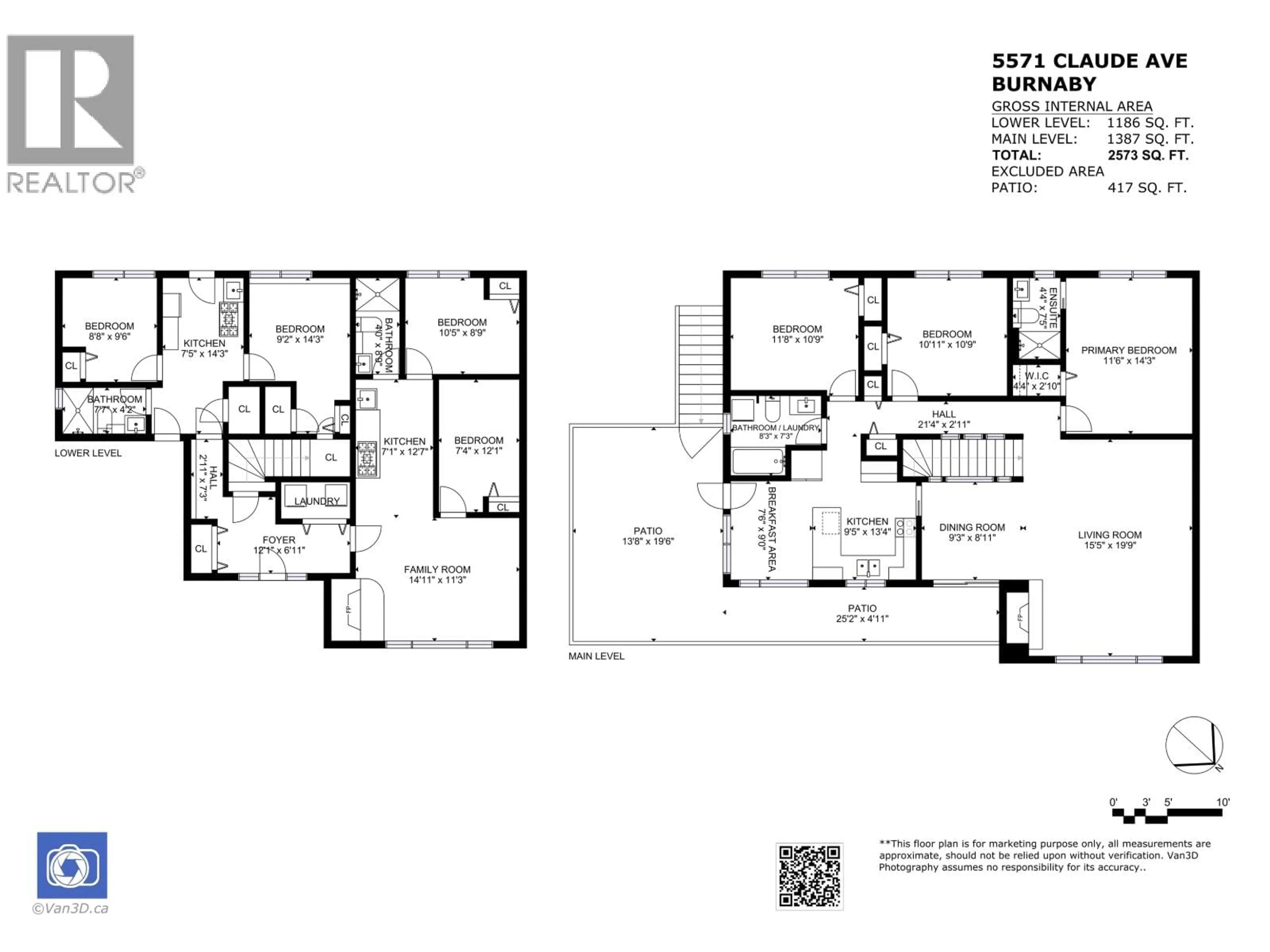 Floor plan for 5571 CLAUDE AVENUE, Burnaby British Columbia V5E2M7