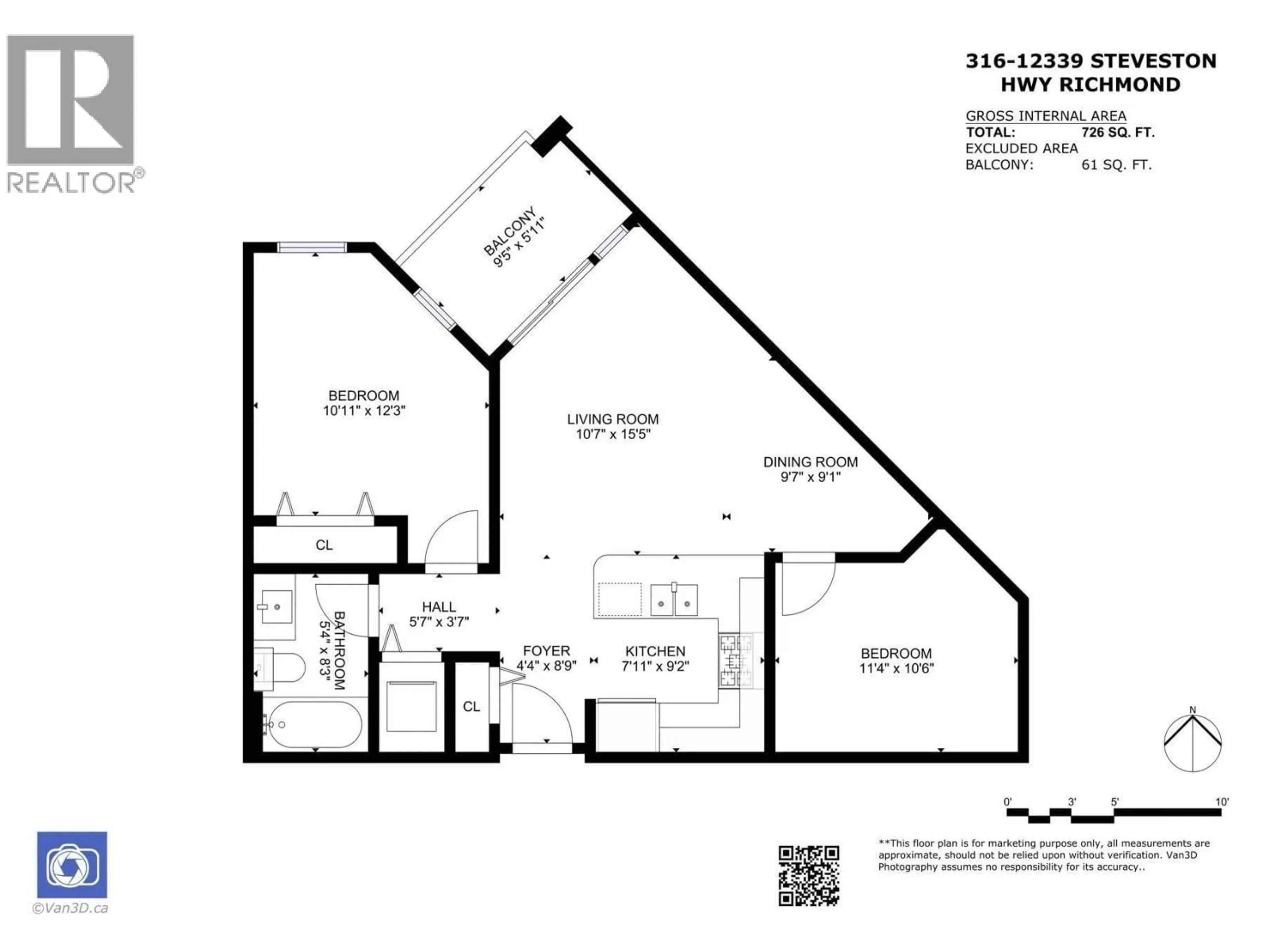 Floor plan for 316 - 12339 STEVESTON HIGHWAY, Richmond British Columbia V6W0B4