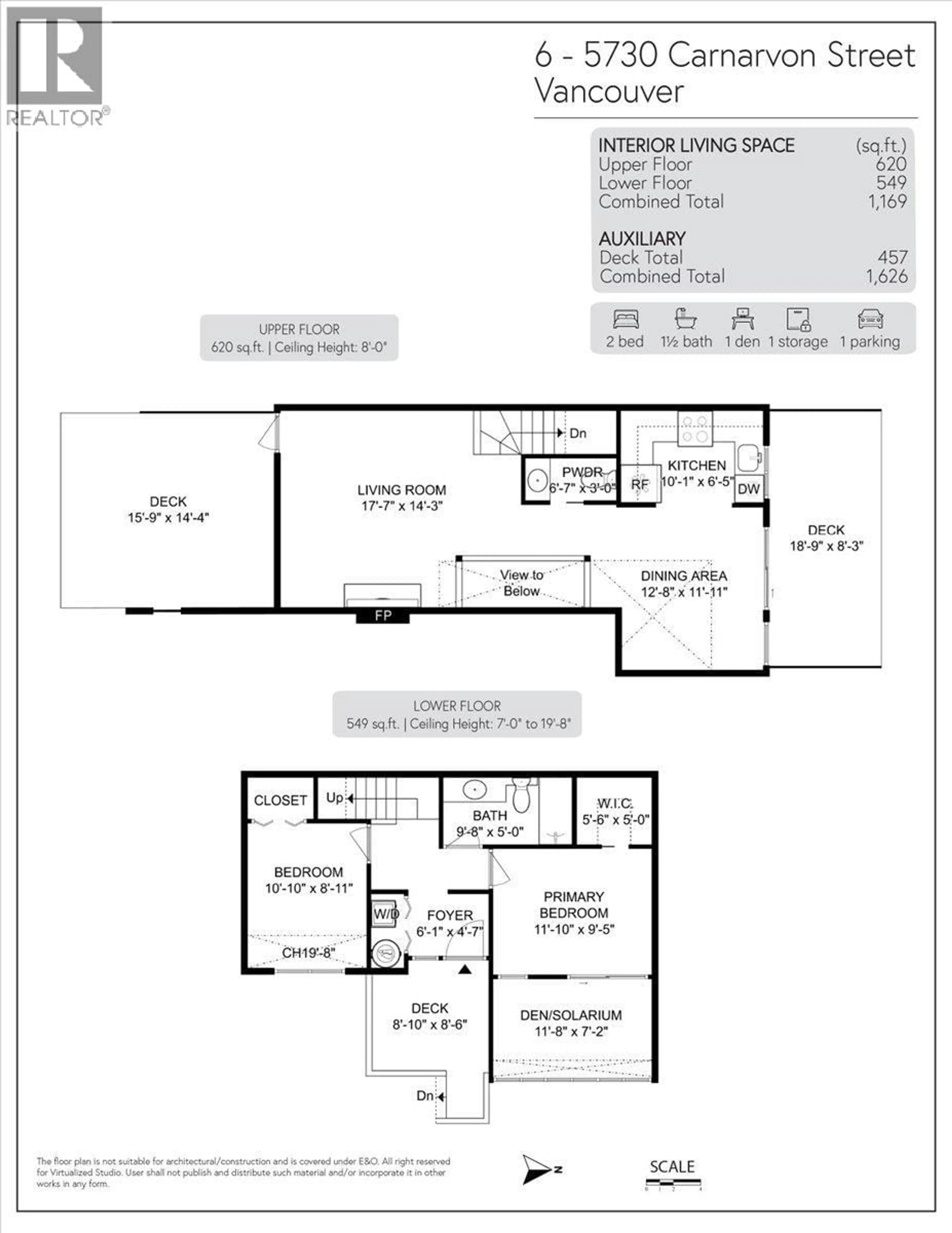 Floor plan for 6 - 5730 CARNARVON STREET, Vancouver British Columbia V6N4E7
