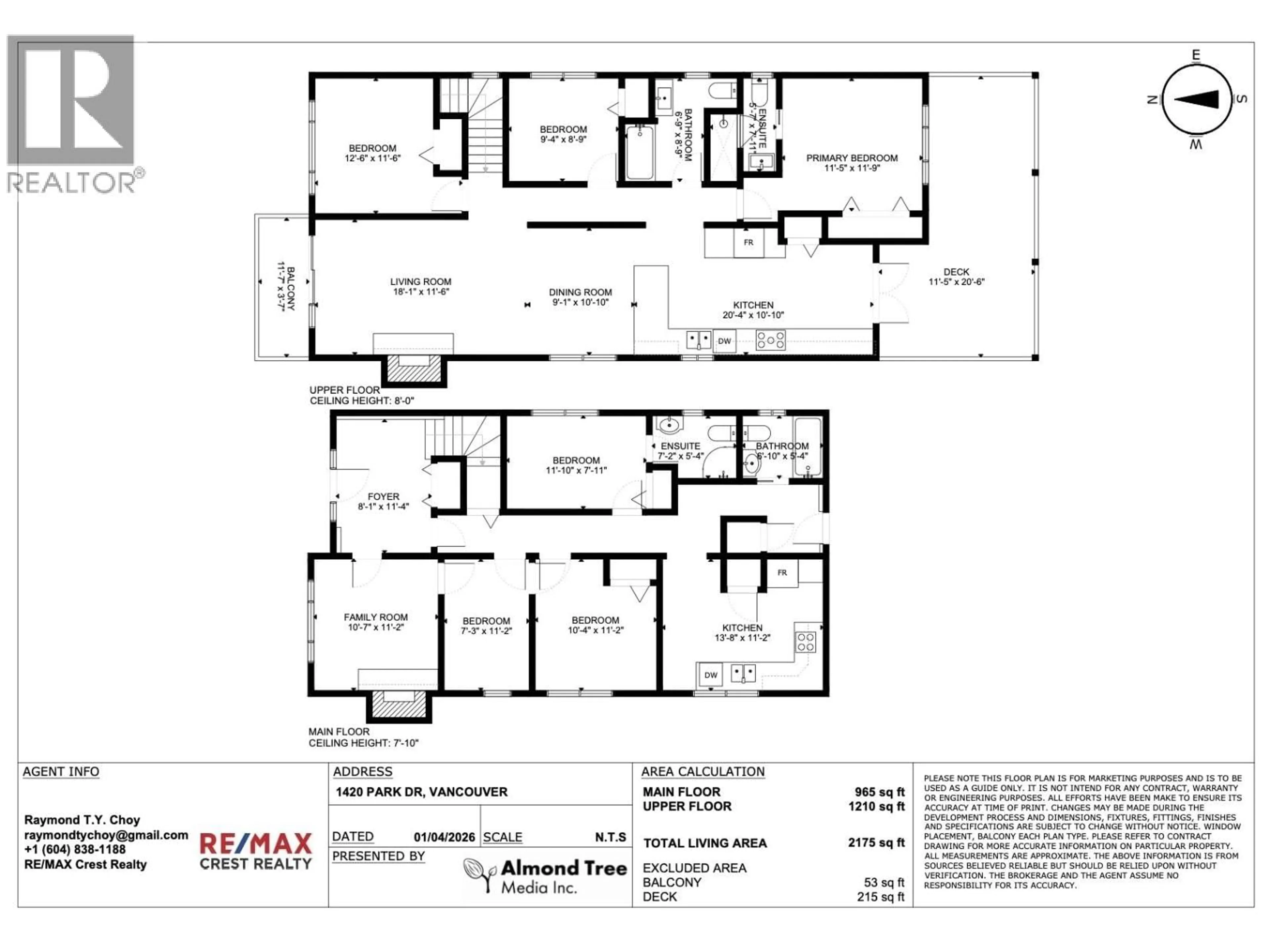 Floor plan for 1420 PARK DRIVE, Vancouver British Columbia V6P2K7