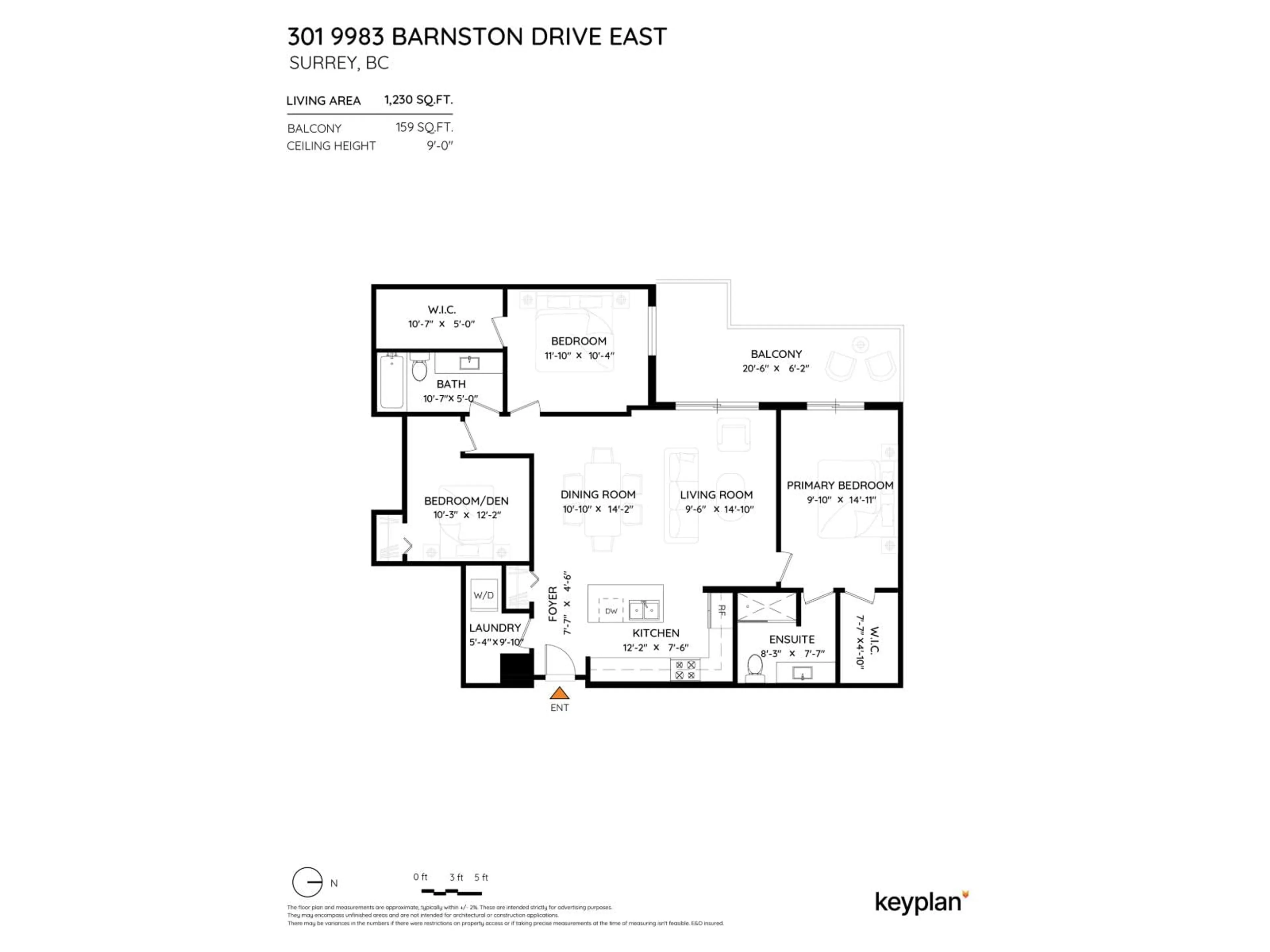 Floor plan for 301 - 9983 E BARNSTON DRIVE, Surrey British Columbia V4N6T3
