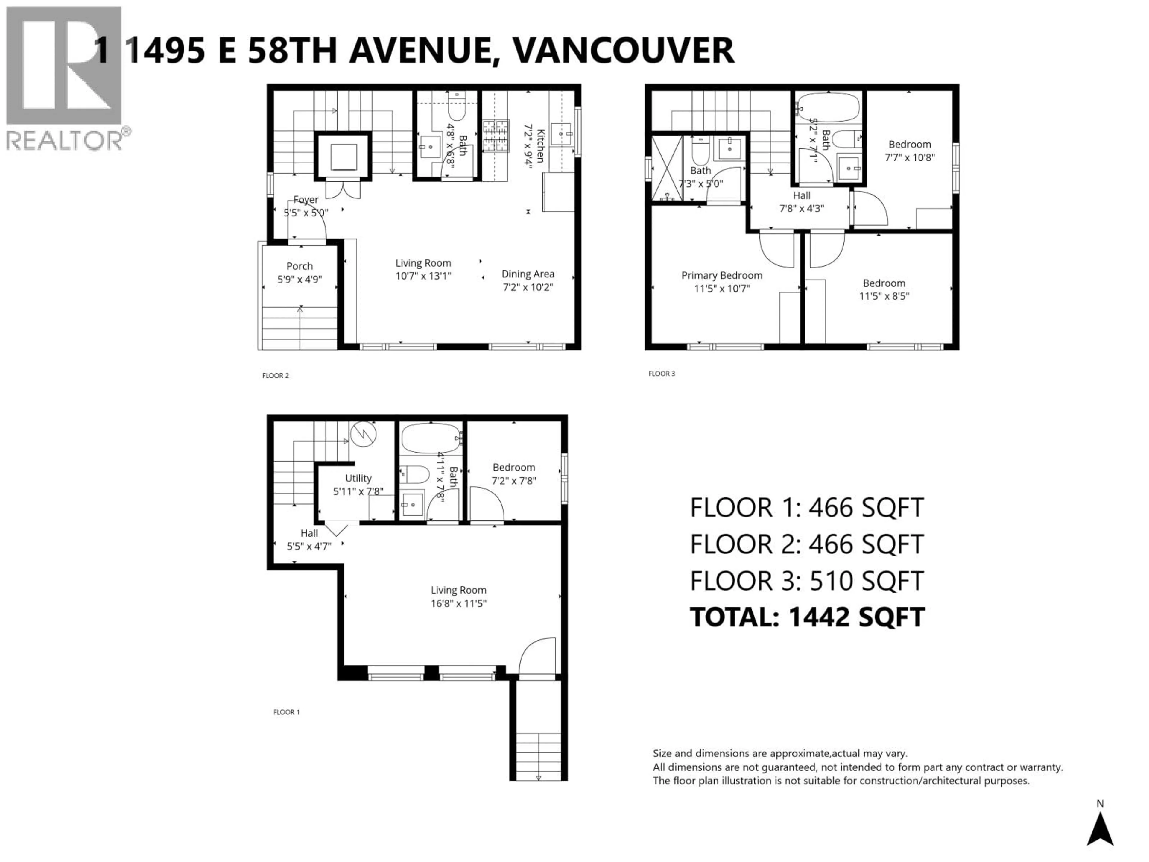 Floor plan for 1 - 1495 58TH AVENUE, Vancouver British Columbia V5P2B9