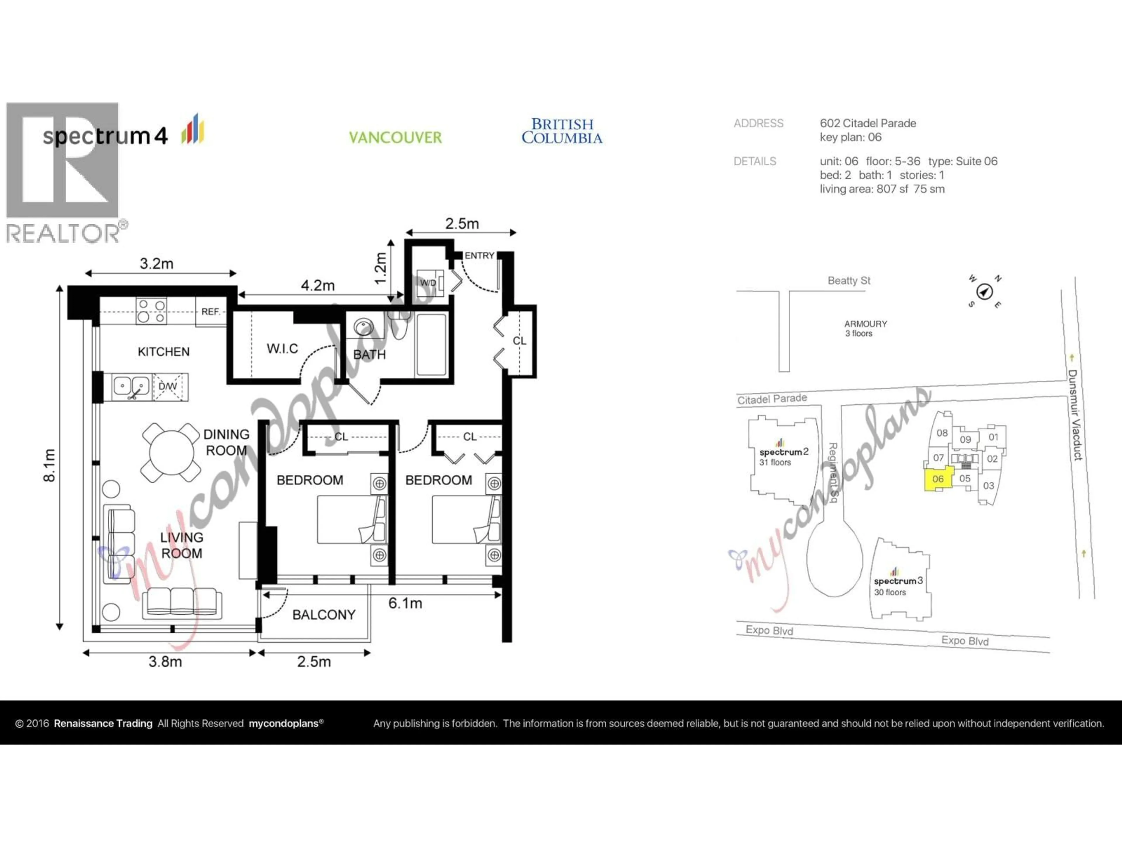 Floor plan for 3506 - 602 CITADEL PARADE, Vancouver British Columbia V6B1X2