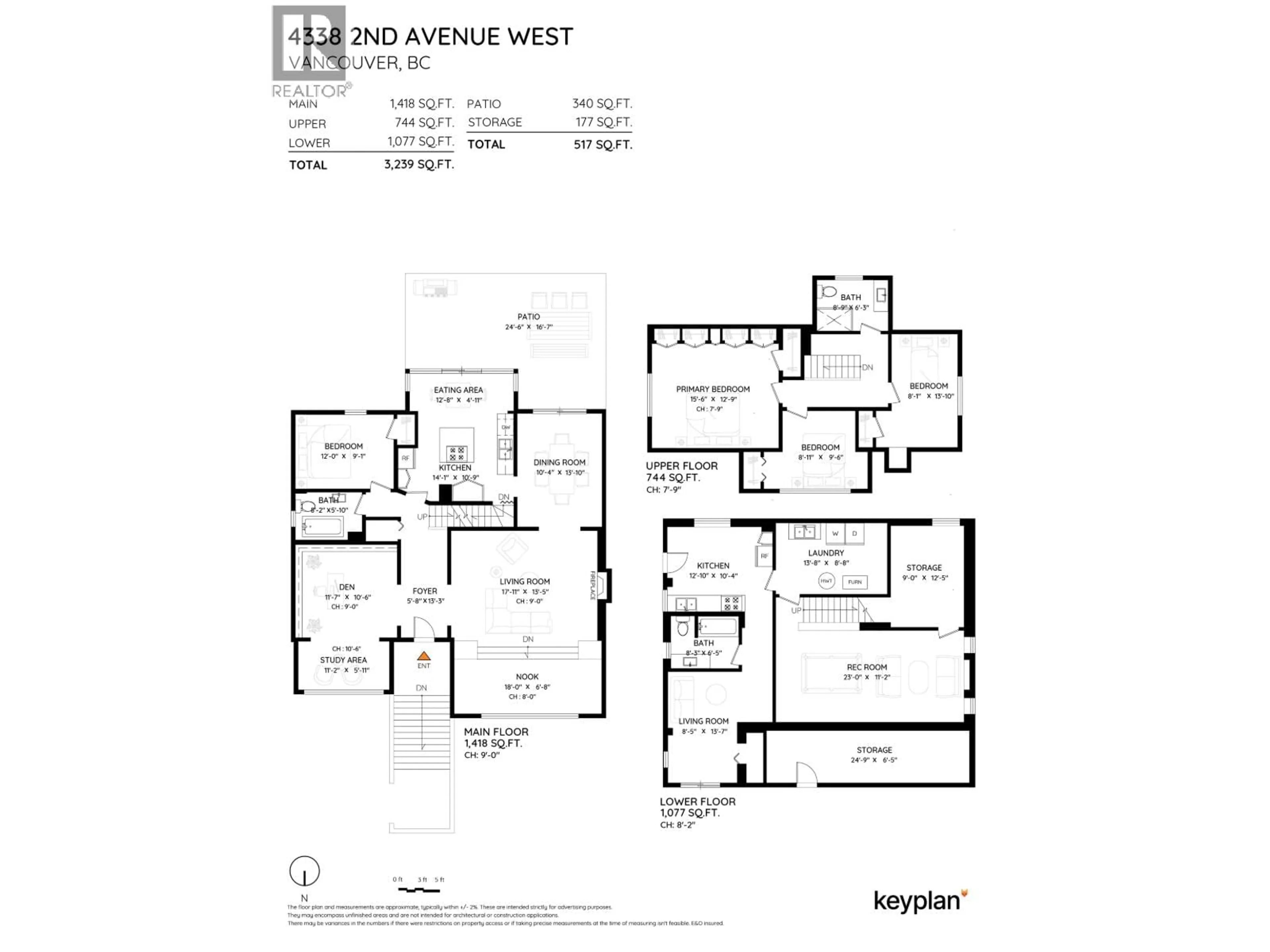 Floor plan for 4338 2ND AVENUE, Vancouver British Columbia V6R1K3