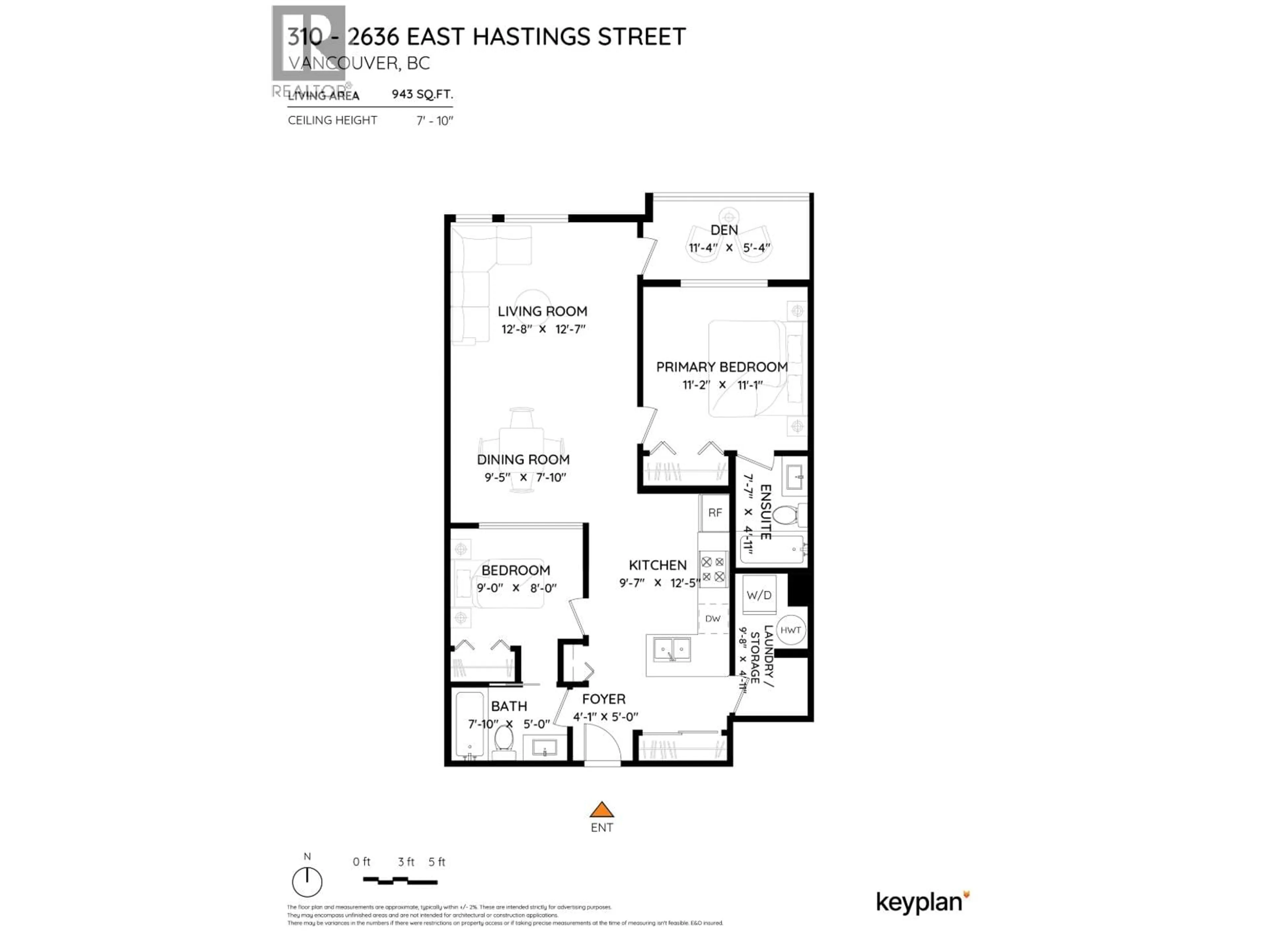 Floor plan for 310 - 2636 HASTINGS STREET, Vancouver British Columbia V5K0A4