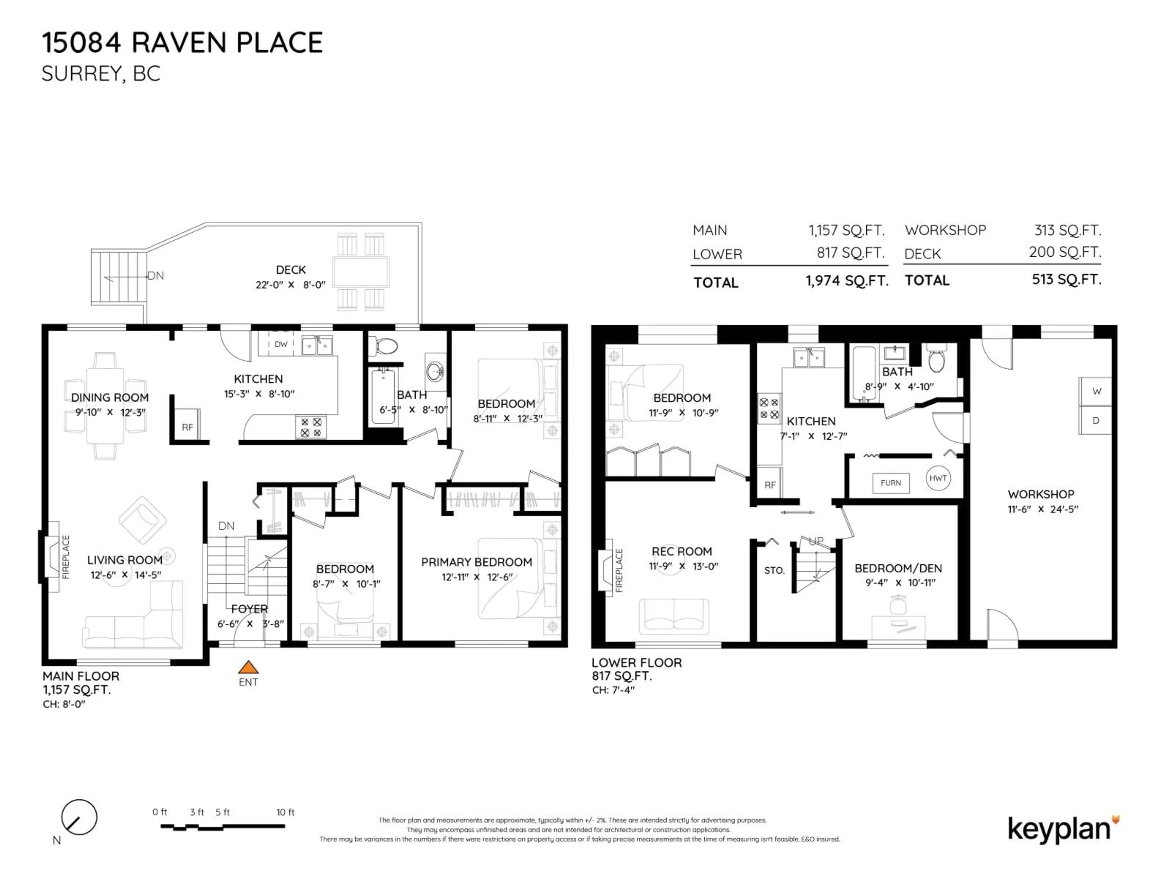 Floor plan for 15084 RAVEN PLACE, Surrey British Columbia V3R4T2