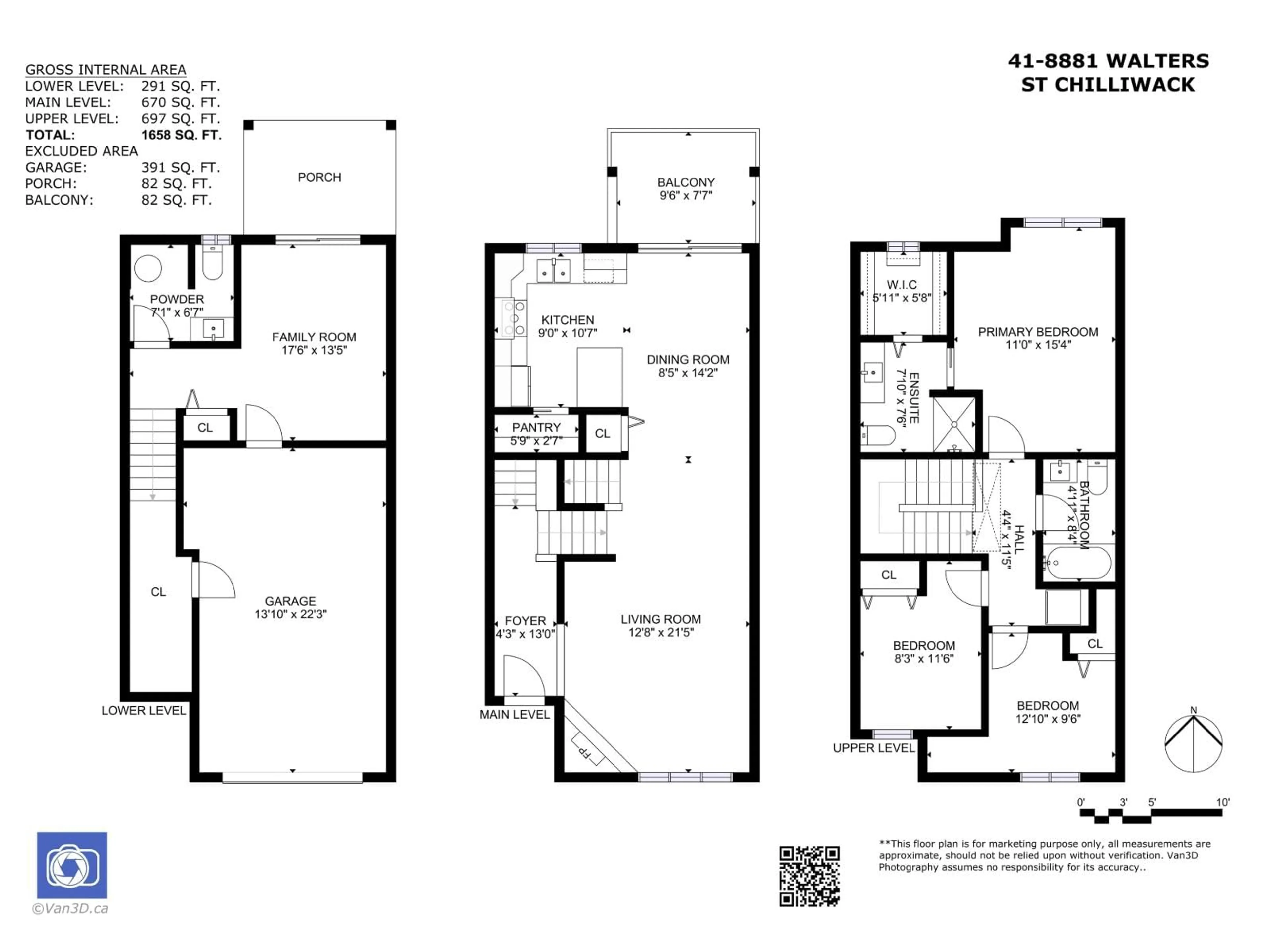 Floor plan for 41 - 8881 WALTERS STREET, Chilliwack British Columbia V2P8E9