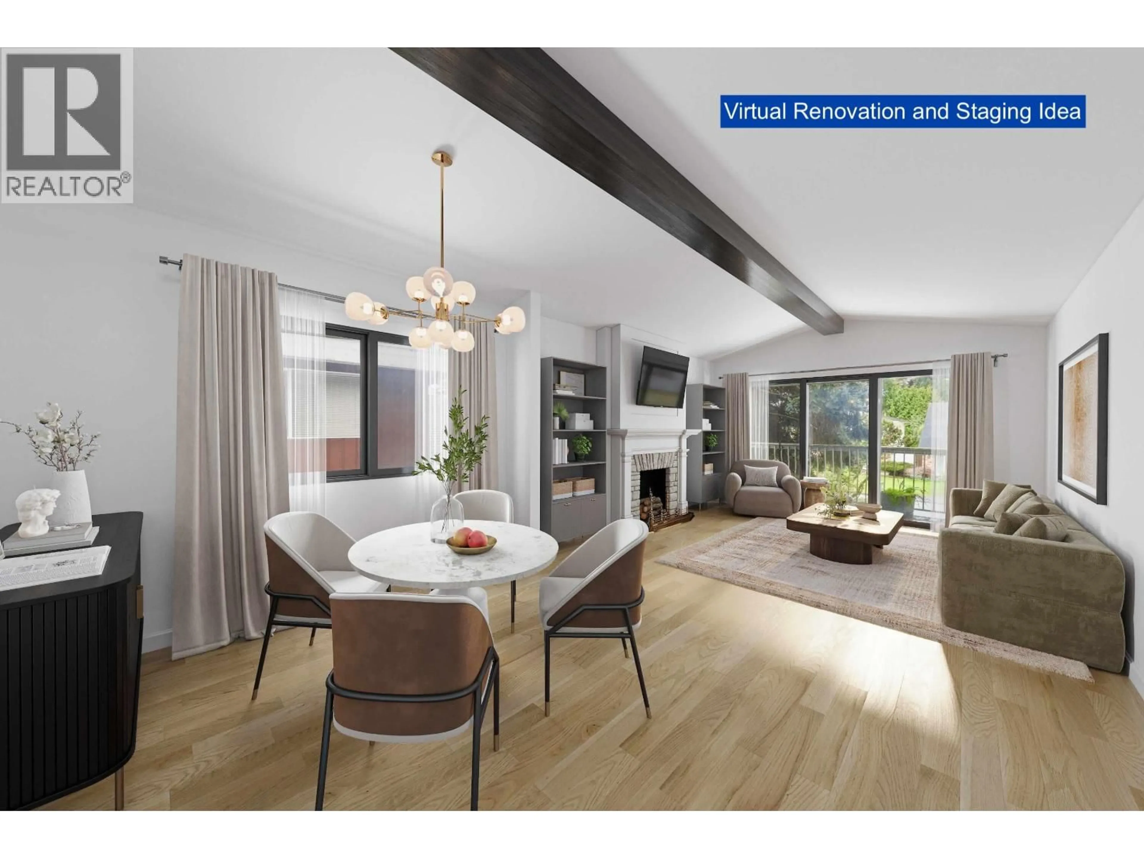 Living room with furniture, wood/laminate floor for 10600 SEAMOUNT ROAD, Richmond British Columbia V7A4P6