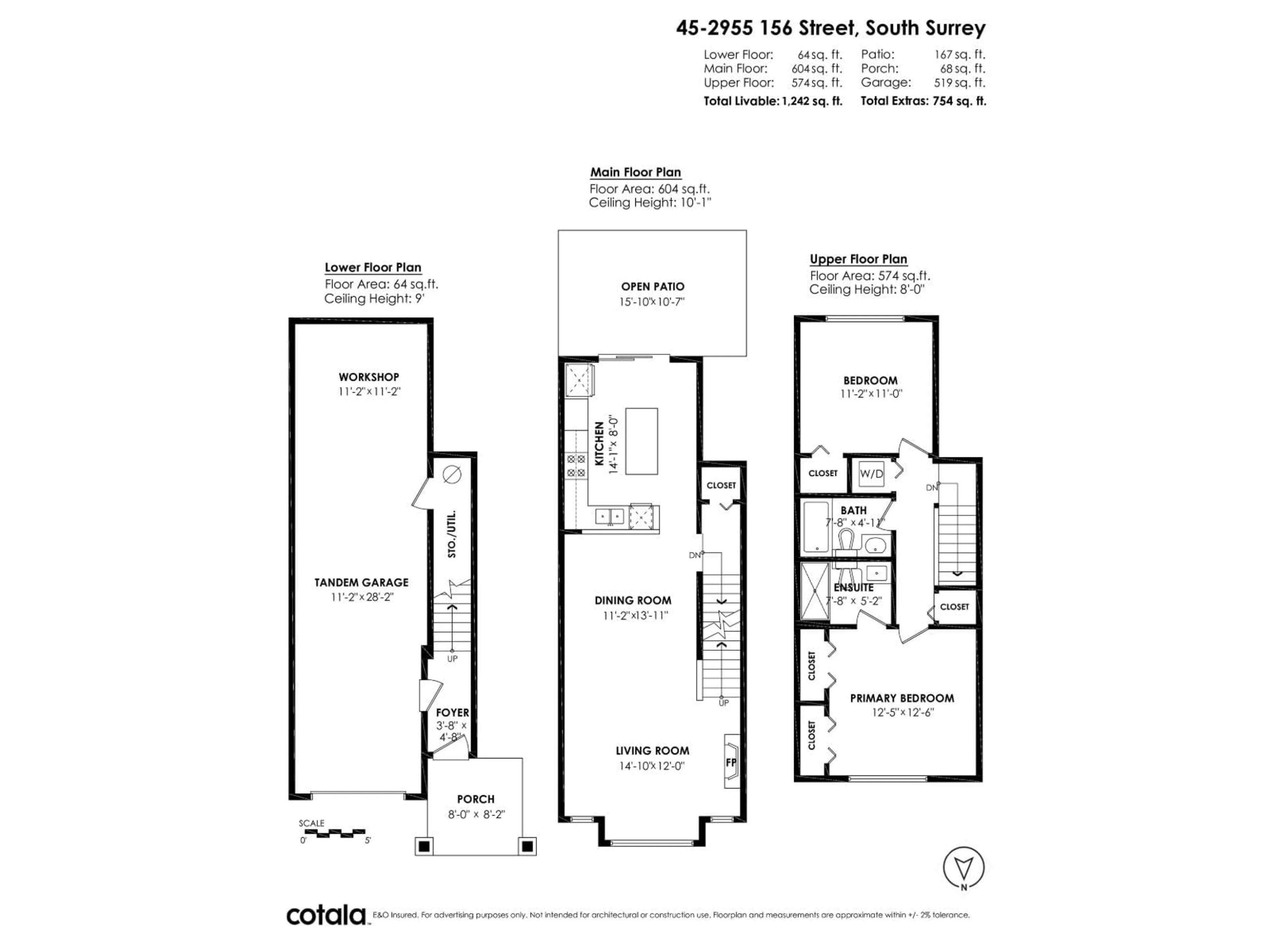 Floor plan for 45 - 2955 156 STREET, Surrey British Columbia V3Z2W8