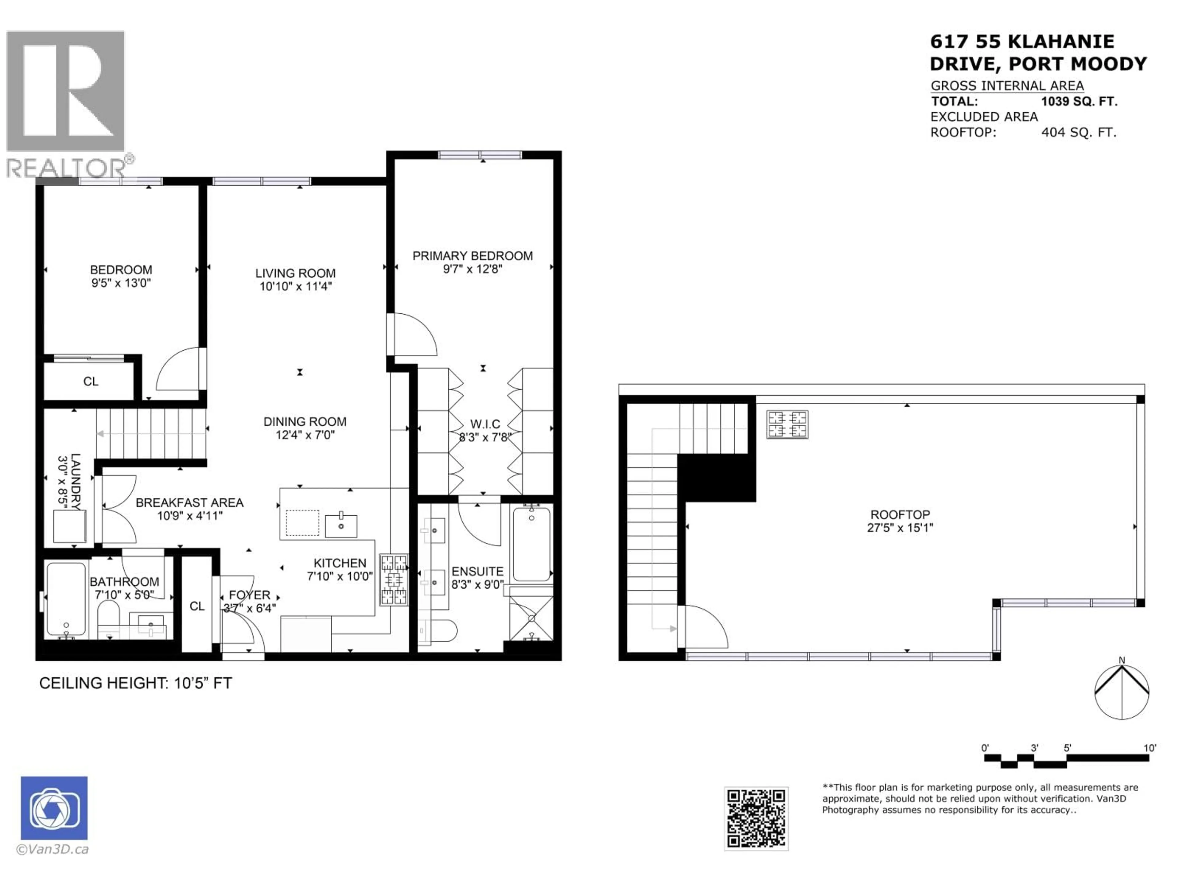 Floor plan for 617 - 55 KLAHANIE DRIVE, Port Moody British Columbia V3H0M9