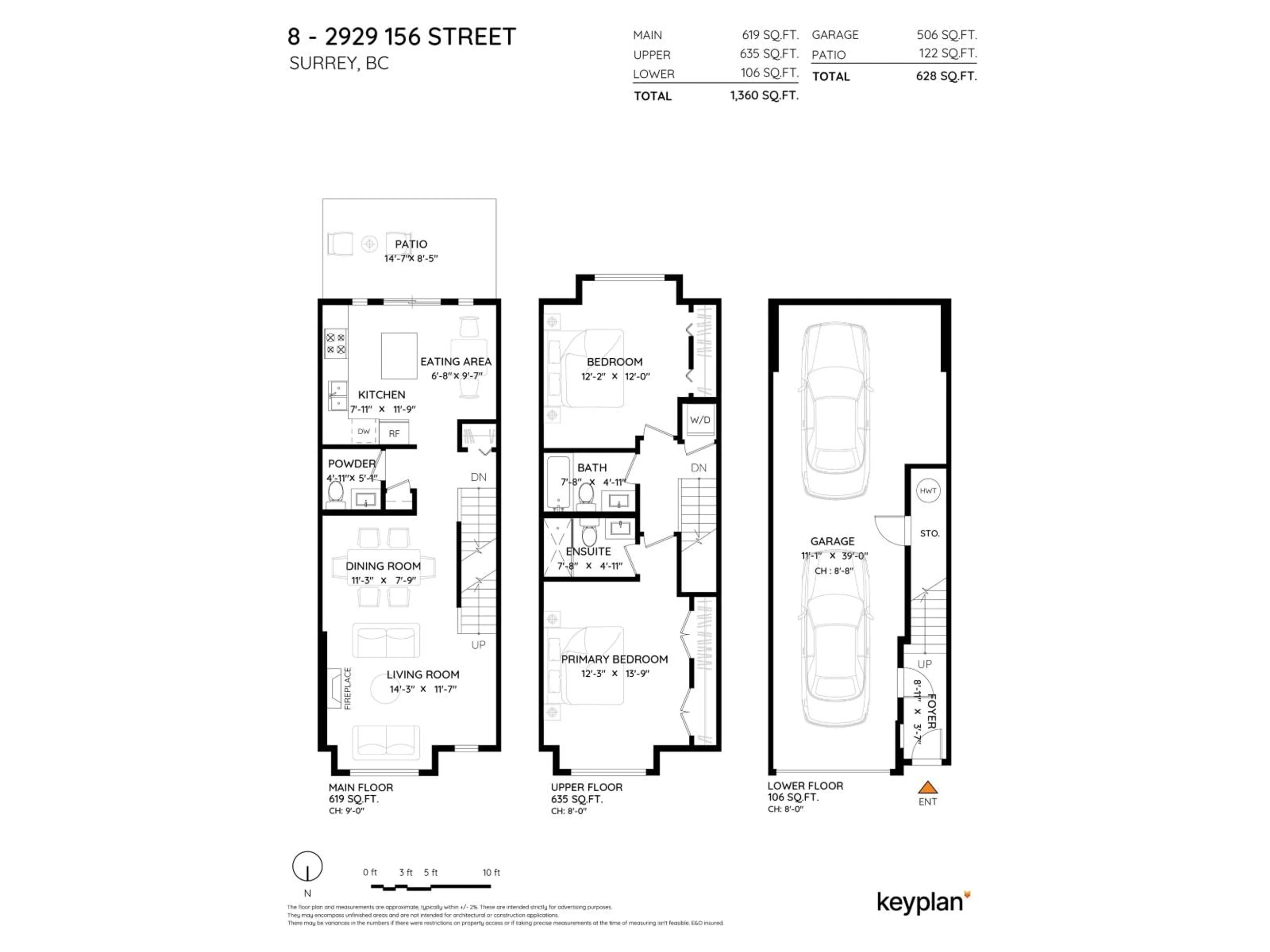 Floor plan for 8 - 2929 156 STREET, Surrey British Columbia V3Z0S9