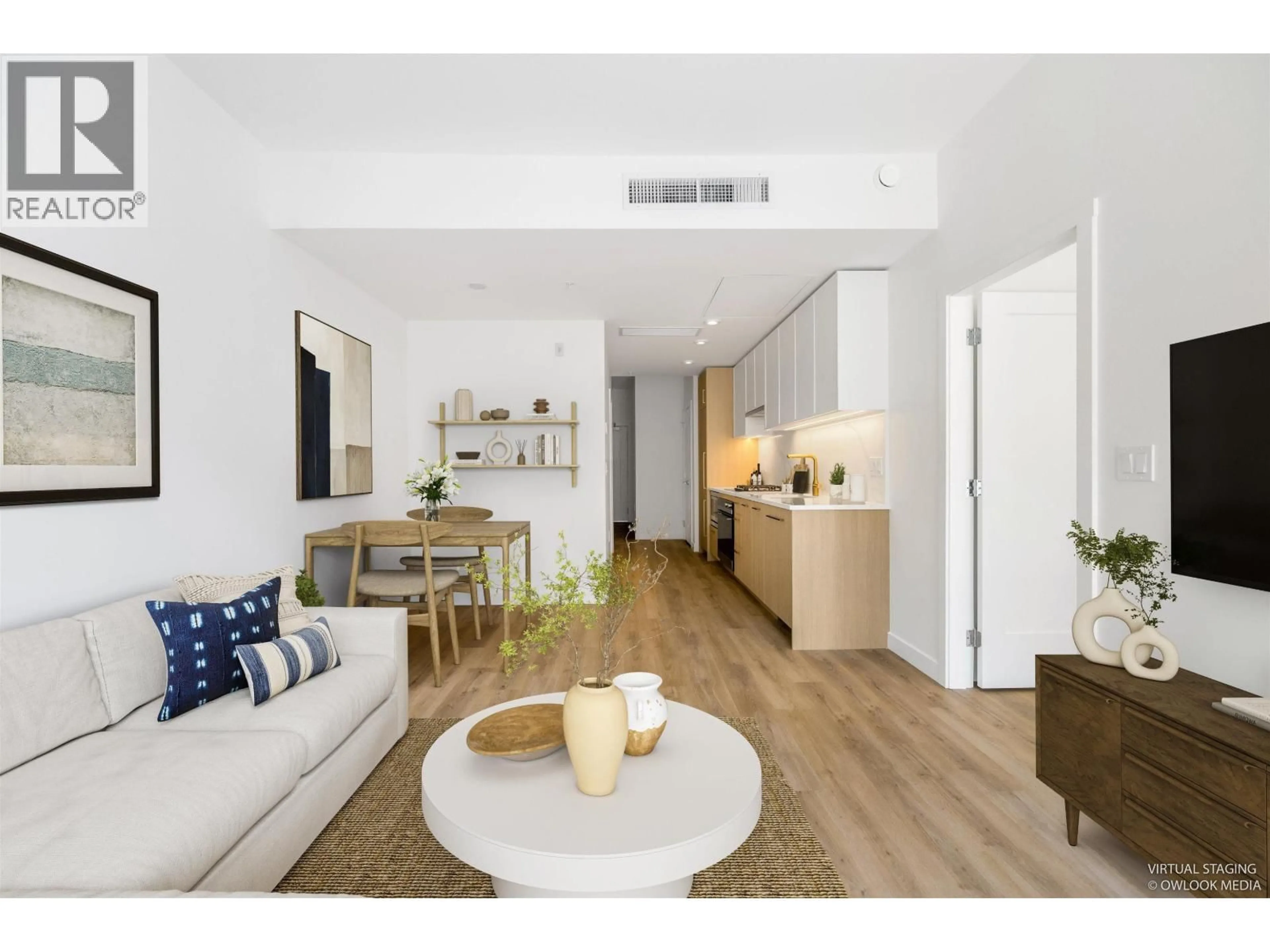 Living room with furniture, wood/laminate floor for 209 - 375 CLAYTON STREET, Coquitlam British Columbia V3K0J9