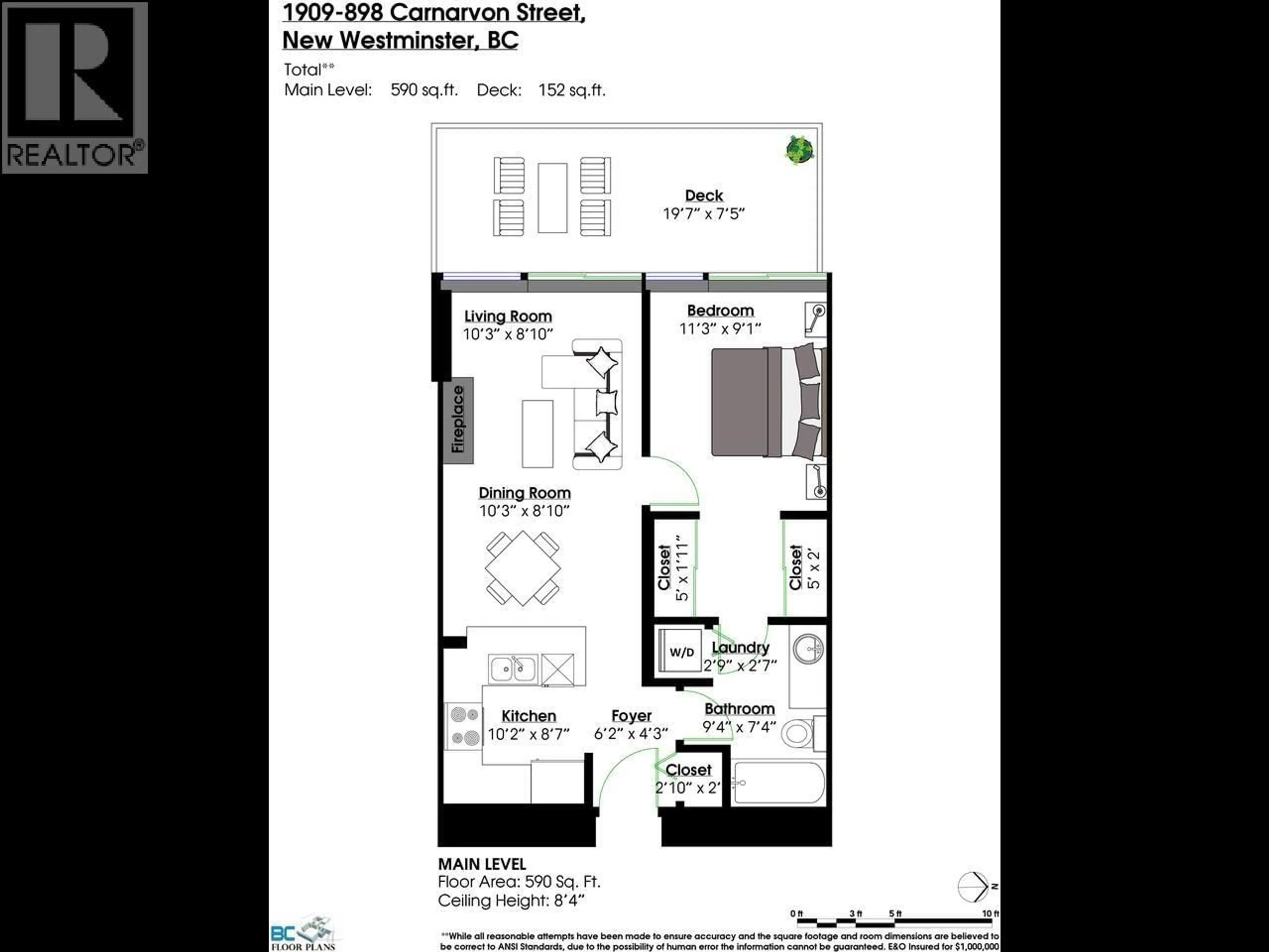 Floor plan for 1909 - 898 CARNARVON STREET, New Westminster British Columbia V3M0C3