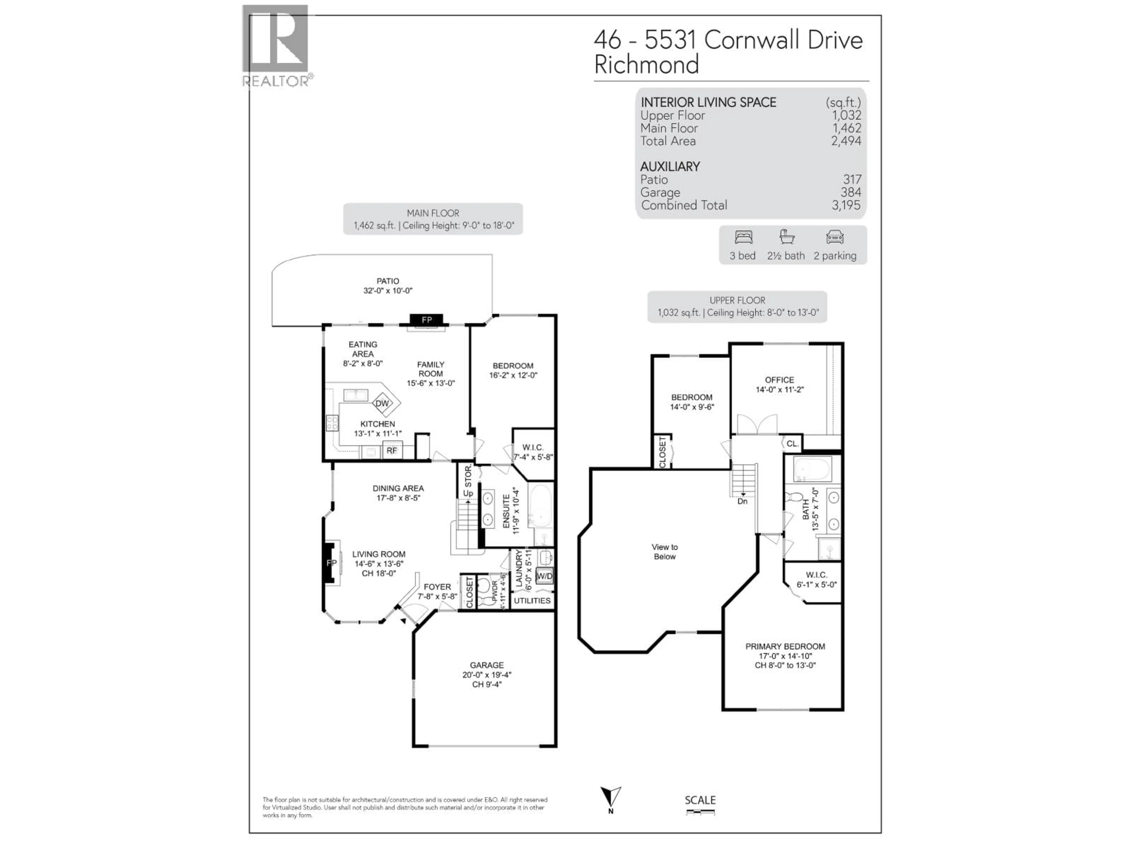 Floor plan for 46 - 5531 CORNWALL DRIVE, Richmond British Columbia V7C5N7