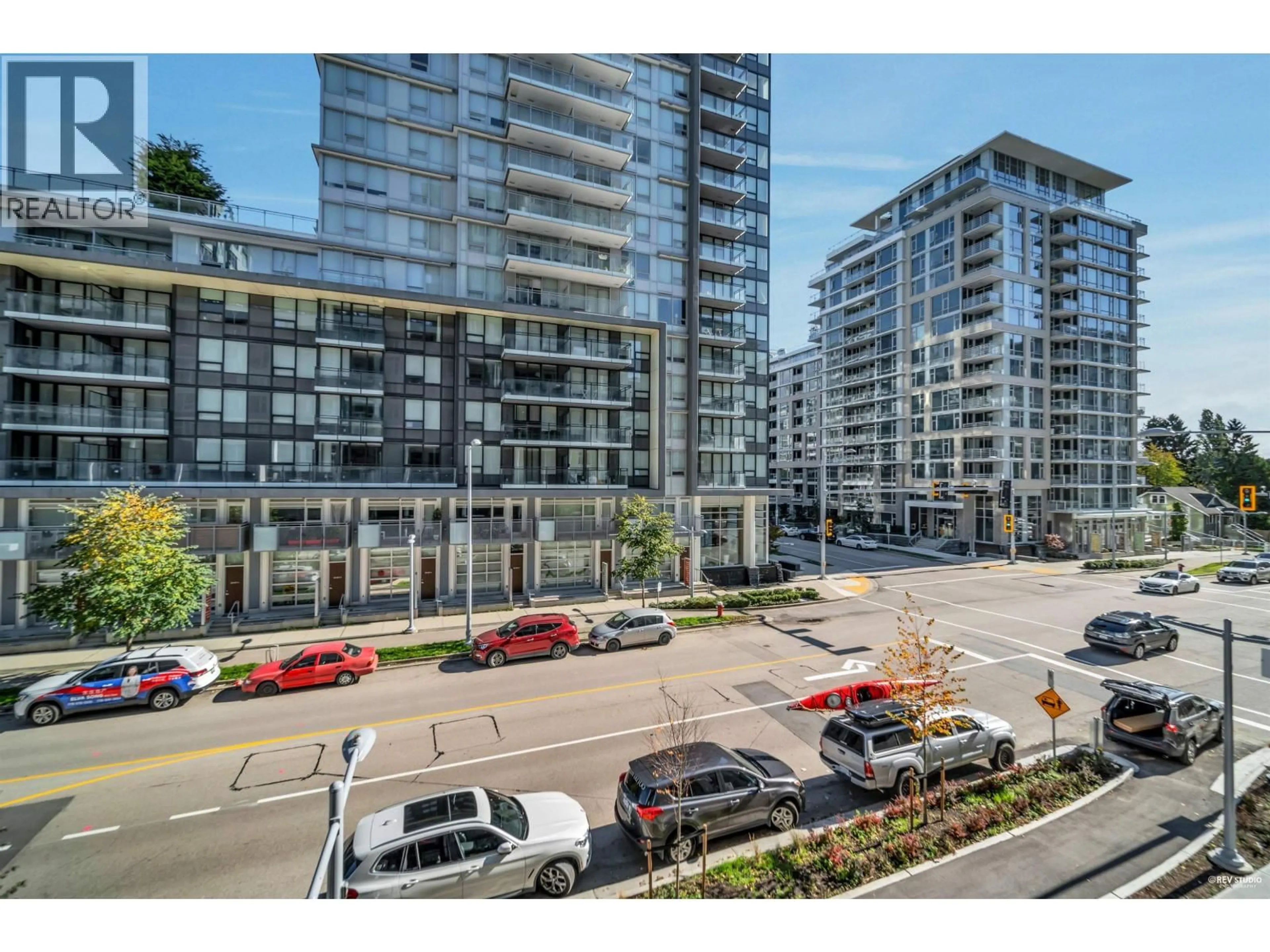 A pic from outside/outdoor area/front of a property/back of a property/a pic from drone, city buildings view from balcony for 303 - 8699 HAZELBRIDGE WAY, Richmond British Columbia V6X0T4