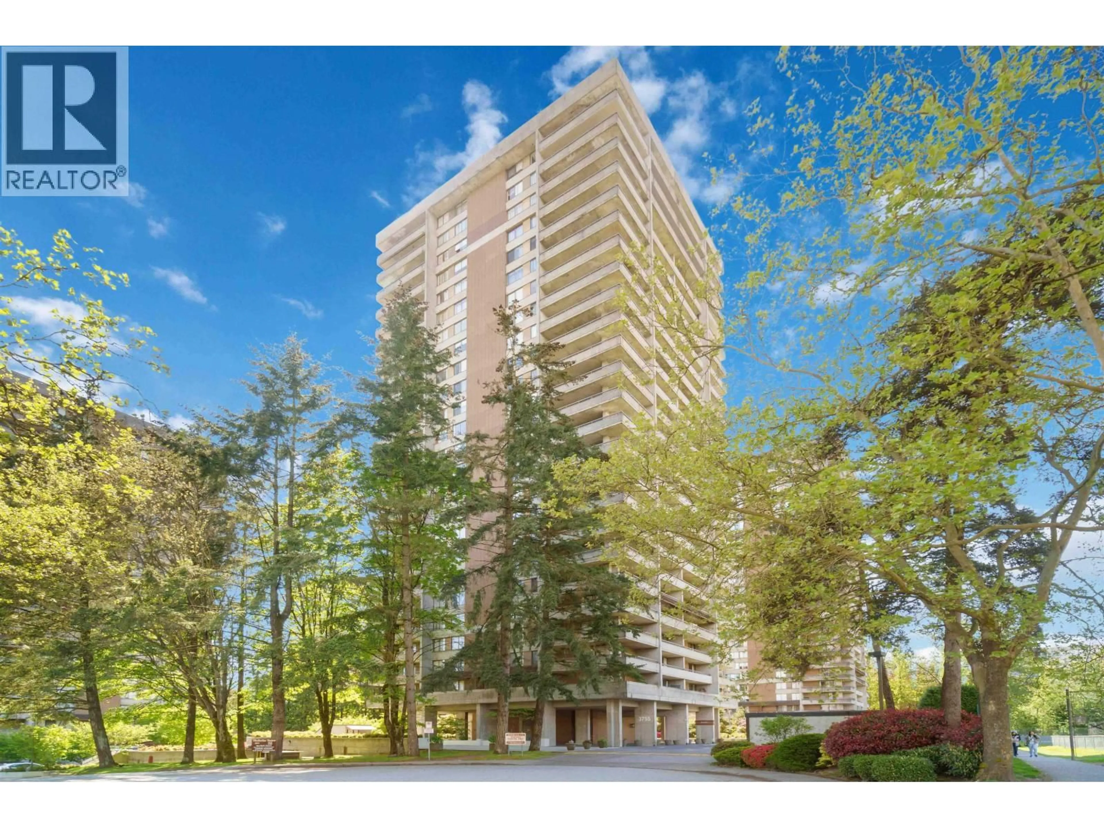 A pic from outside/outdoor area/front of a property/back of a property/a pic from drone, building for 1201 - 3755 BARTLETT COURT, Burnaby British Columbia V3J7G7