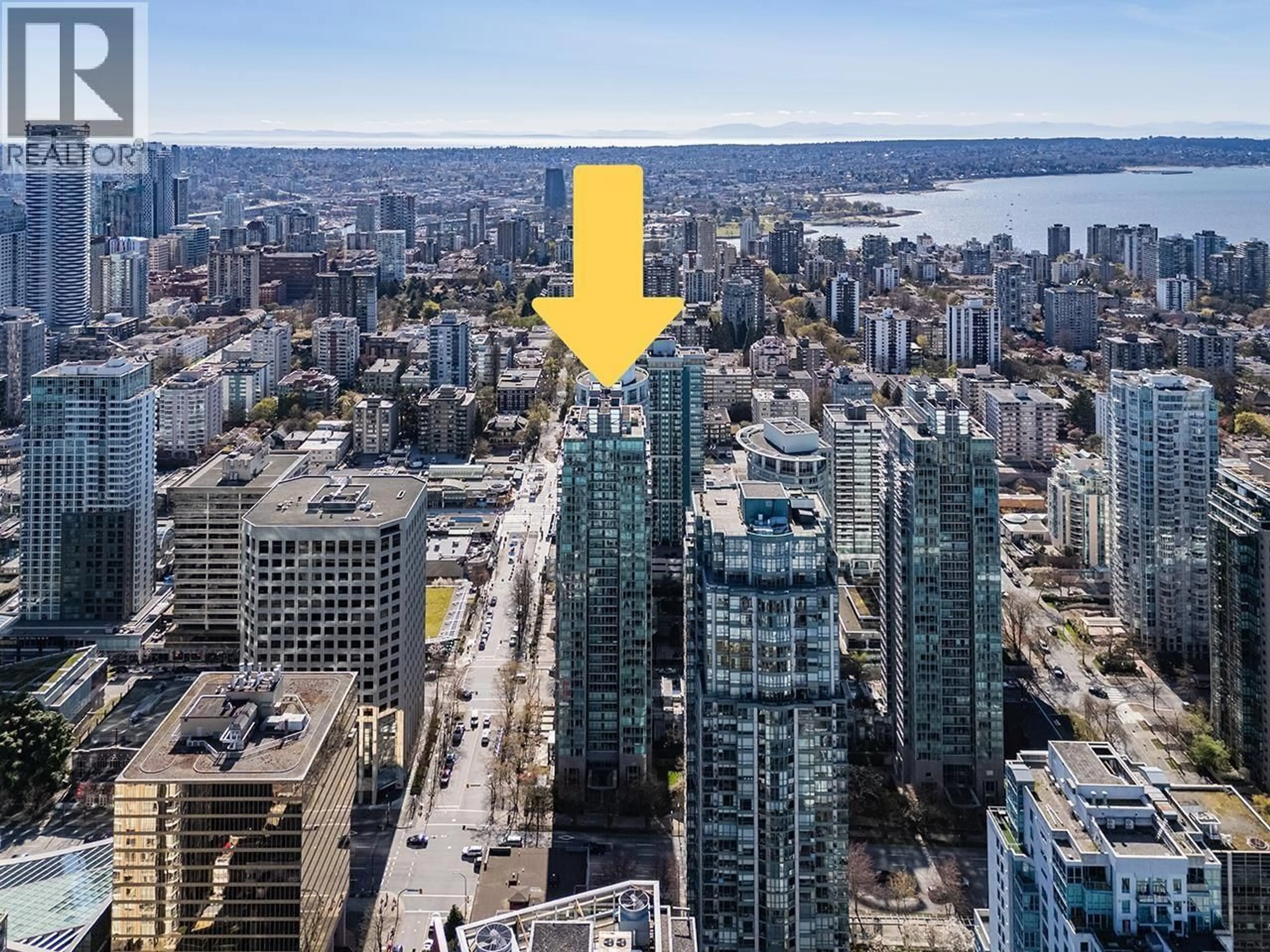 A pic from outside/outdoor area/front of a property/back of a property/a pic from drone, city buildings view from balcony for 3206 - 1200 GEORGIA STREET, Vancouver British Columbia V6E4R2