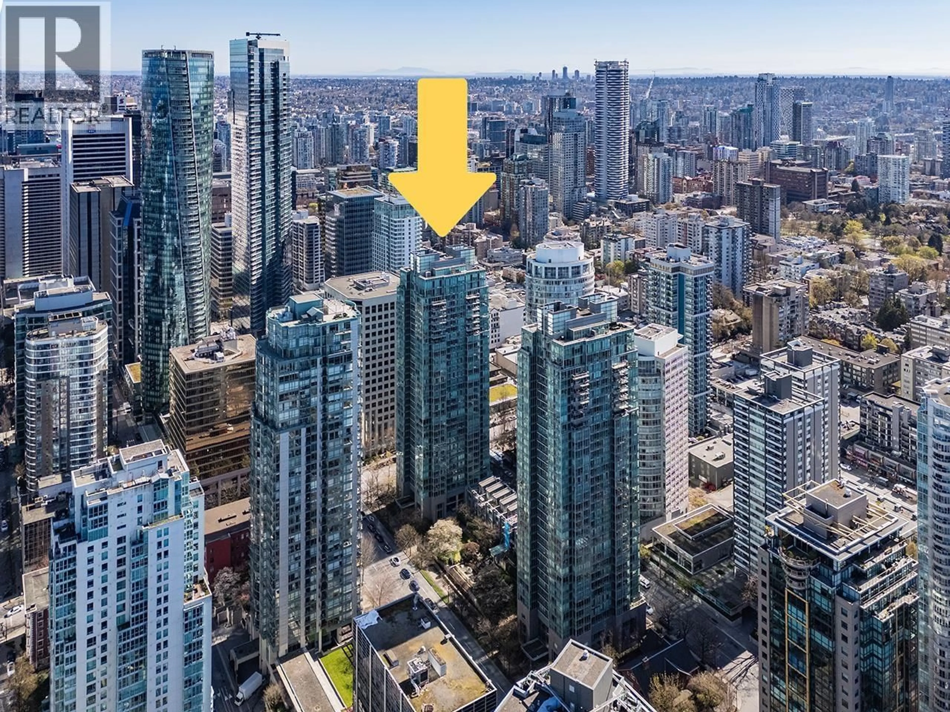 A pic from outside/outdoor area/front of a property/back of a property/a pic from drone, city buildings view from balcony for 3206 - 1200 GEORGIA STREET, Vancouver British Columbia V6E4R2
